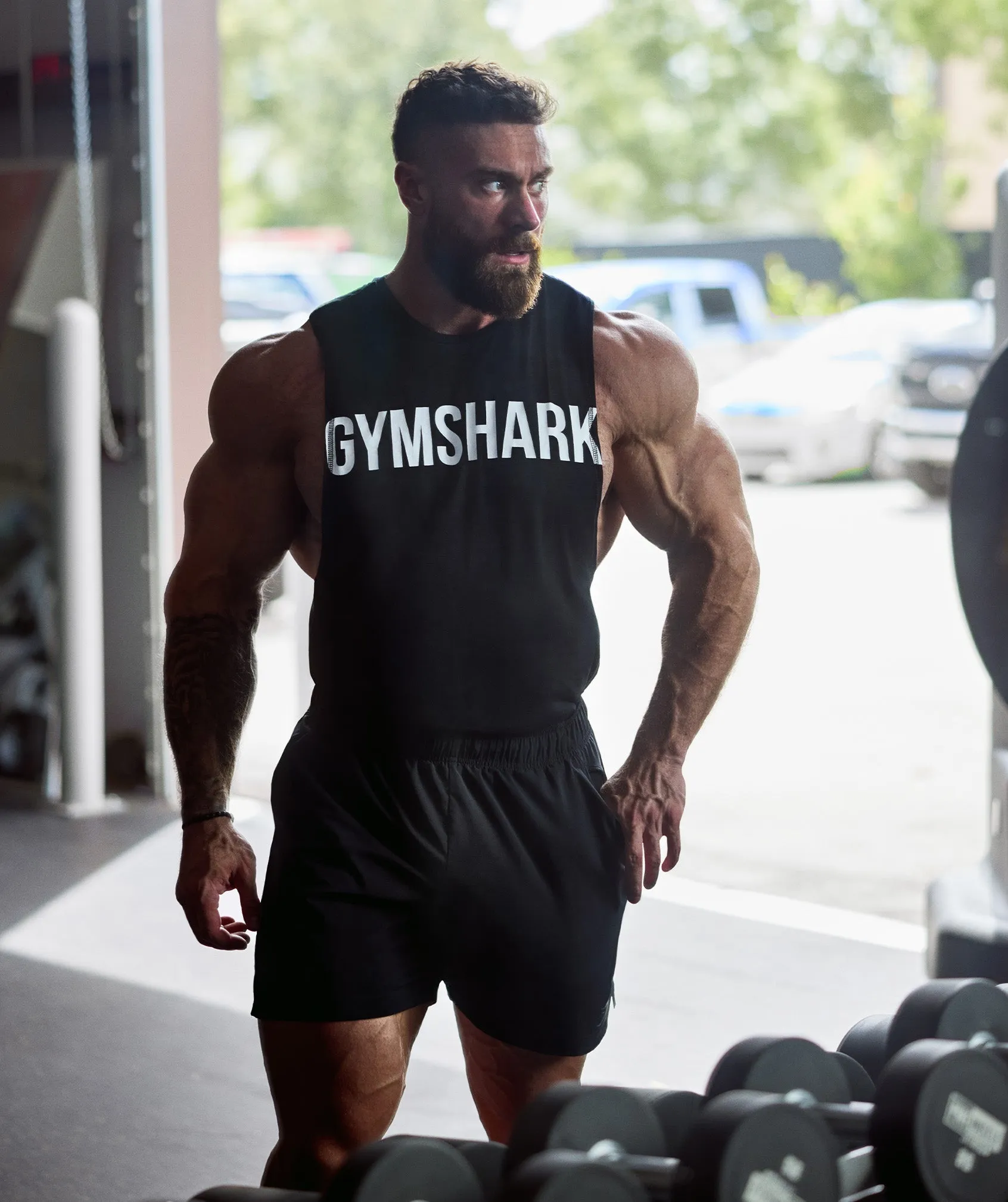 Gymshark Impact Drop Arm Tank - Black sold by Gymshark