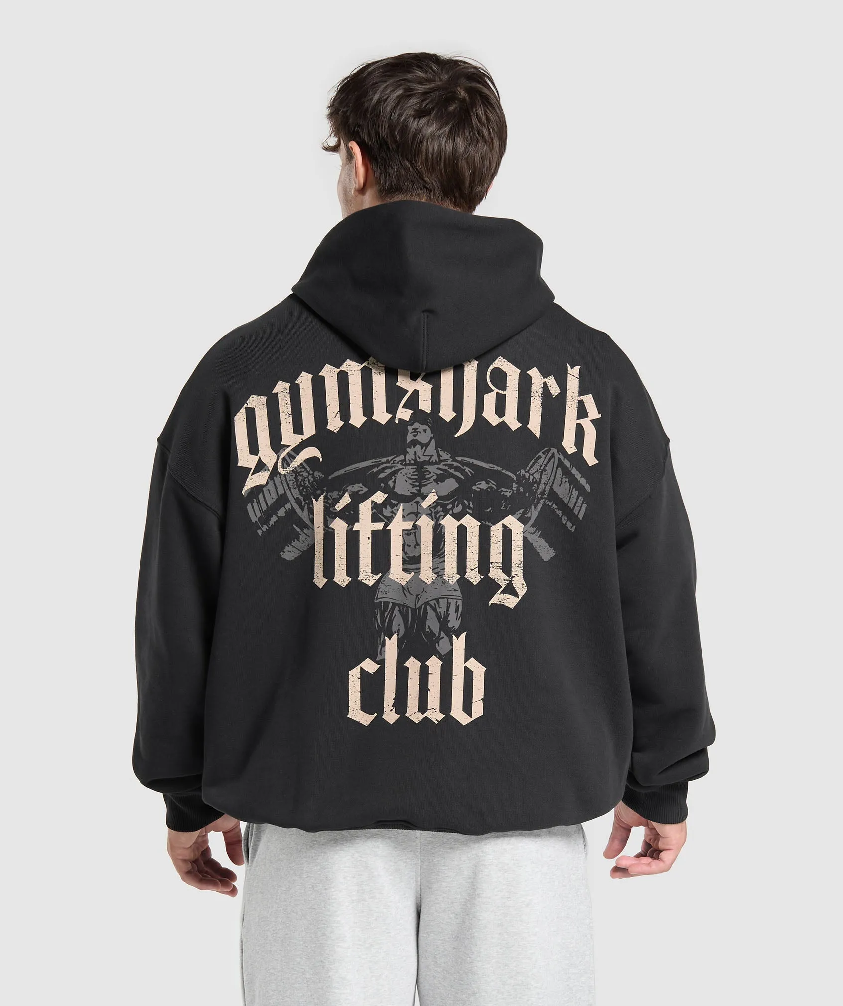 Gymshark Lifting Club Hoodie - Black/Pebble Grey sold by Gymshark