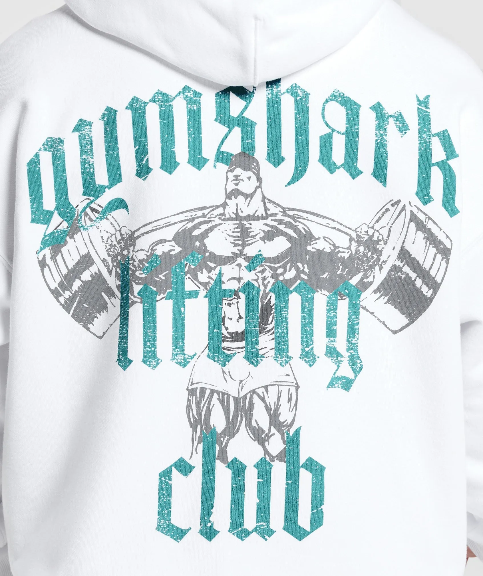 Gymshark Lifting Club Hoodie - White/Artificial Teal sold by Gymshark product image thumbnail 5