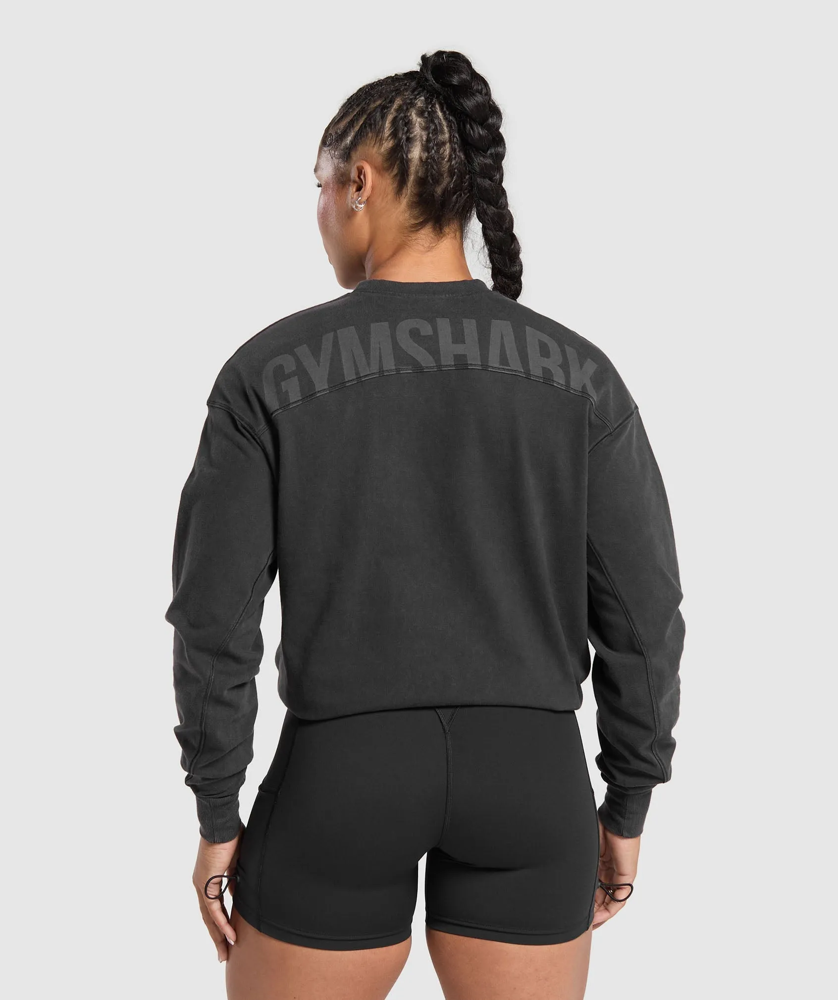 Gymshark Power Oversized Long Sleeve Top - Black sold by Gymshark