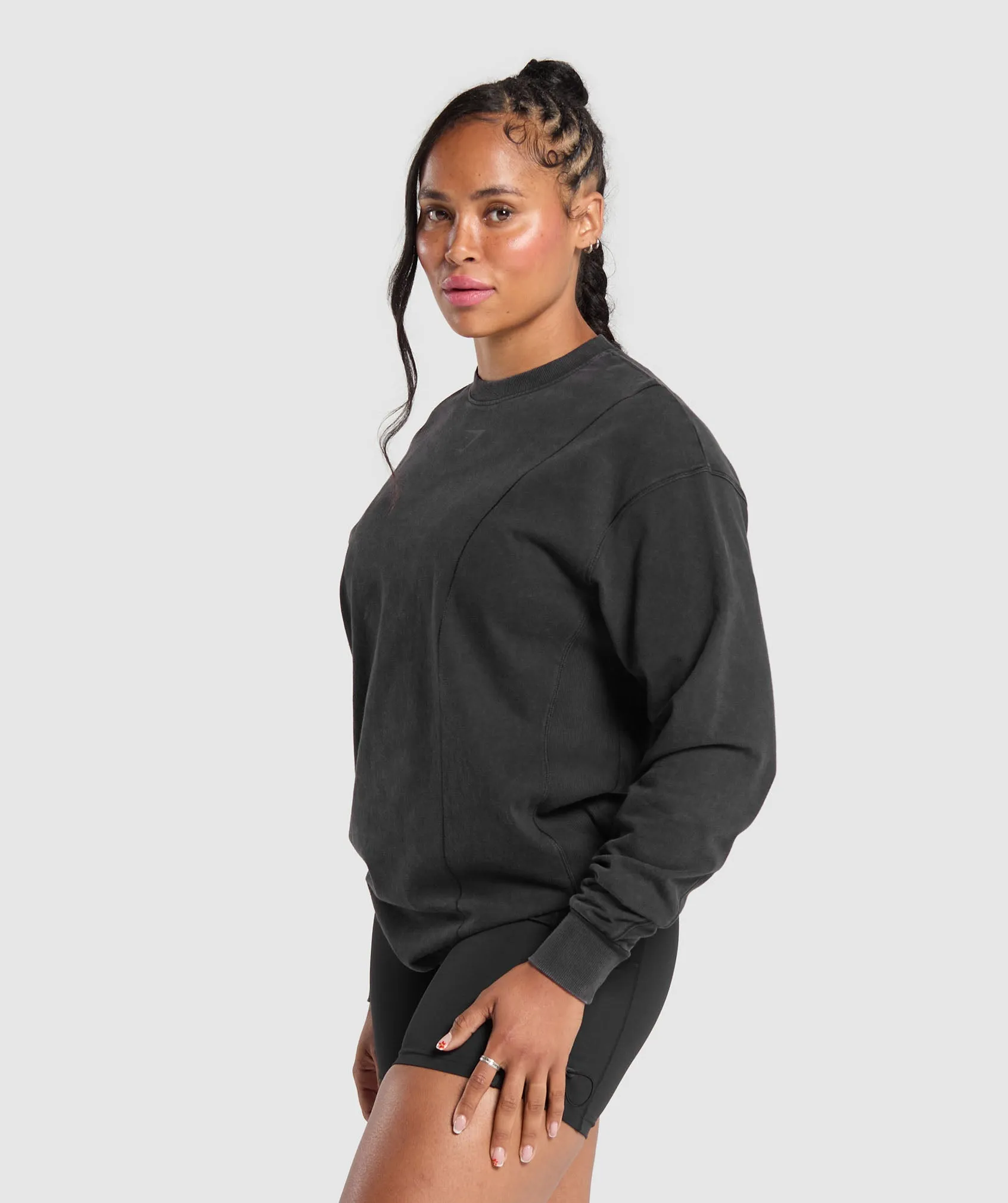 Gymshark Power Oversized Long Sleeve Top - Black sold by Gymshark product image thumbnail 3