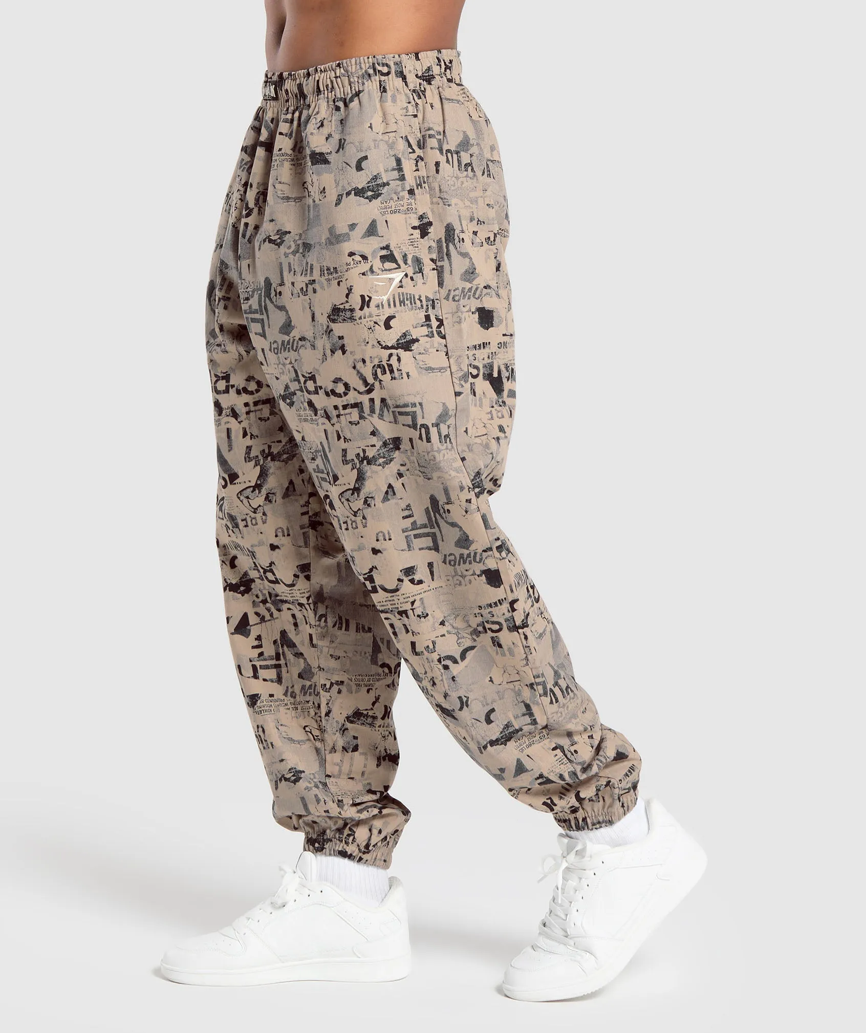 Gymshark Lifting Oversized Printed Woven Pants - Cement Brown sold by Gymshark product image thumbnail 3