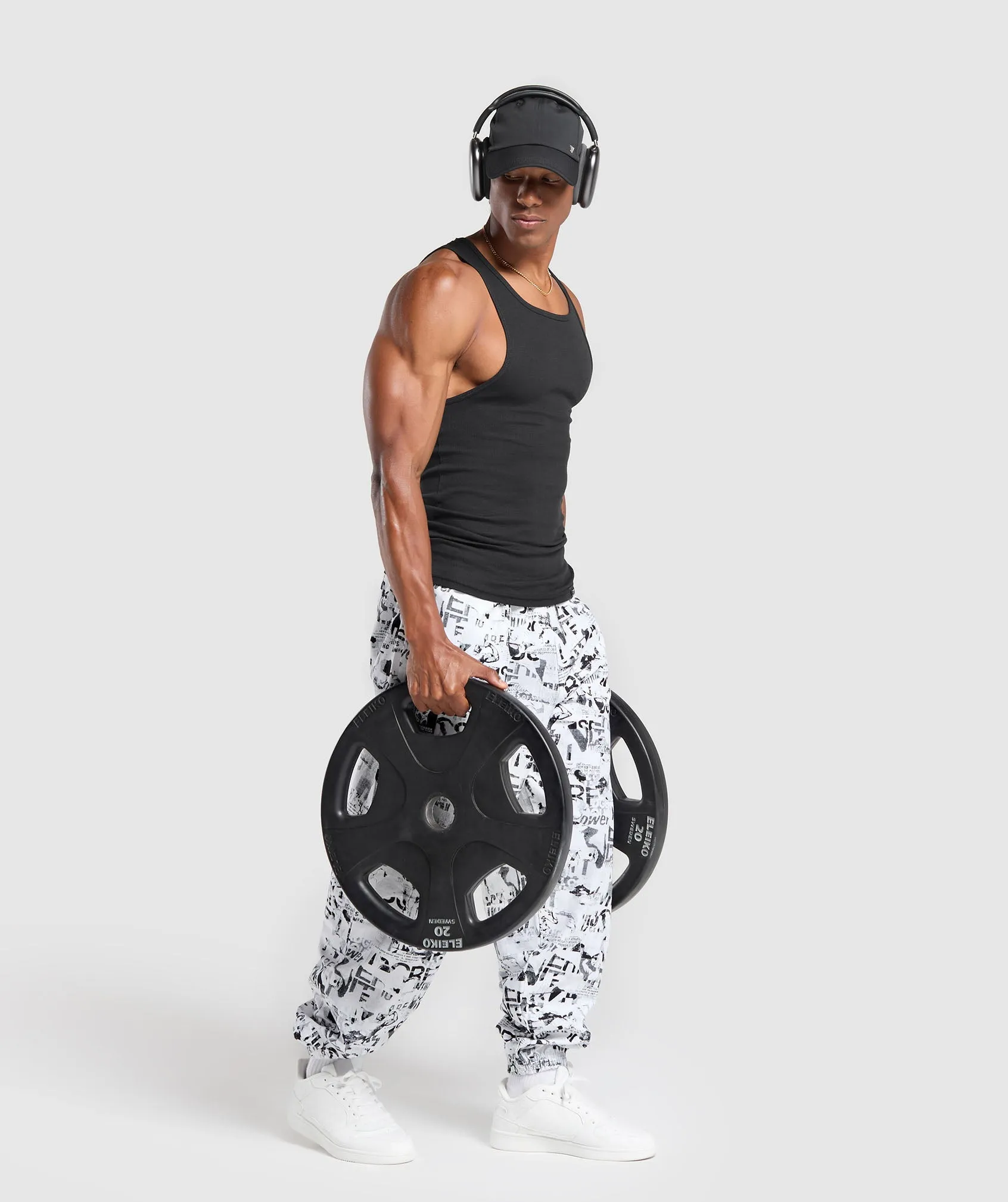 Gymshark Lifting Oversized Printed Woven Pants - White sold by Gymshark product image thumbnail 4
