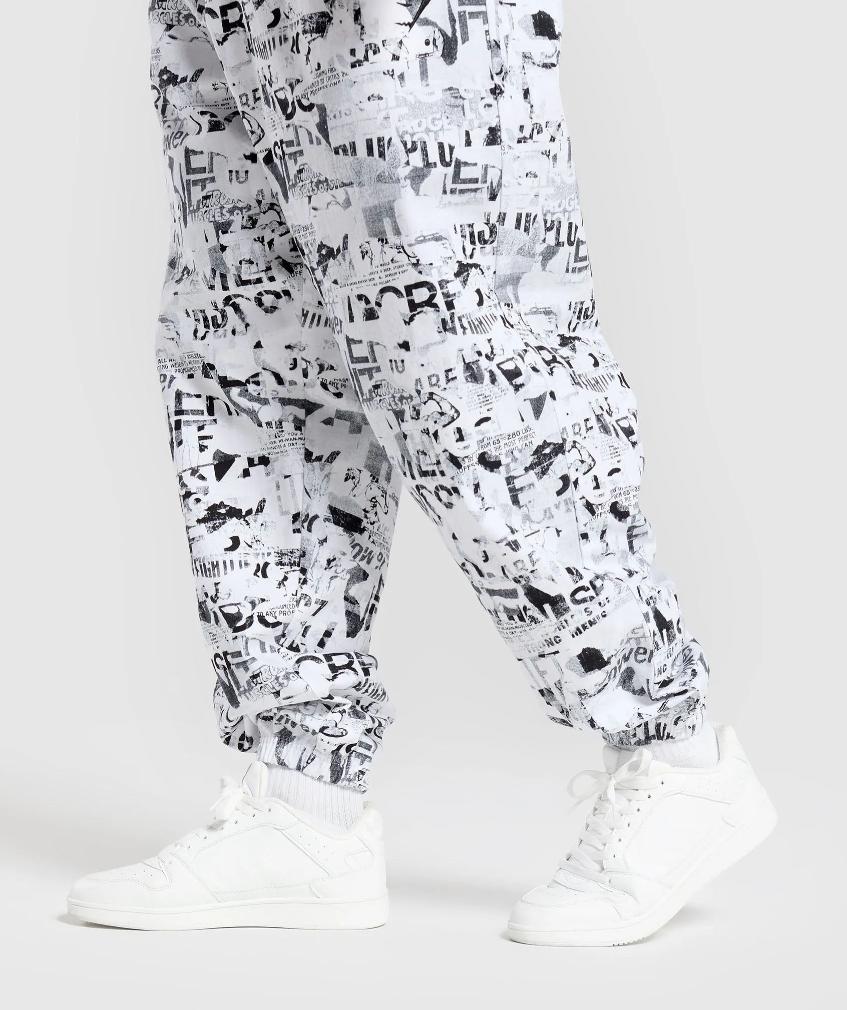 Gymshark Lifting Oversized Printed Woven Pants - White sold by Gymshark product image thumbnail 5