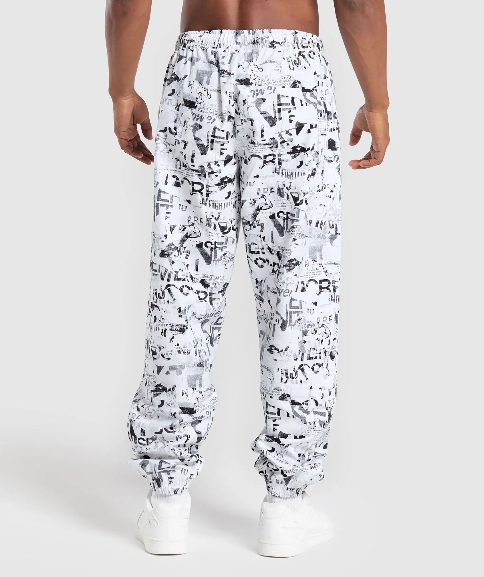 Gymshark Lifting Oversized Printed Woven Pants - White sold by Gymshark product image thumbnail 2