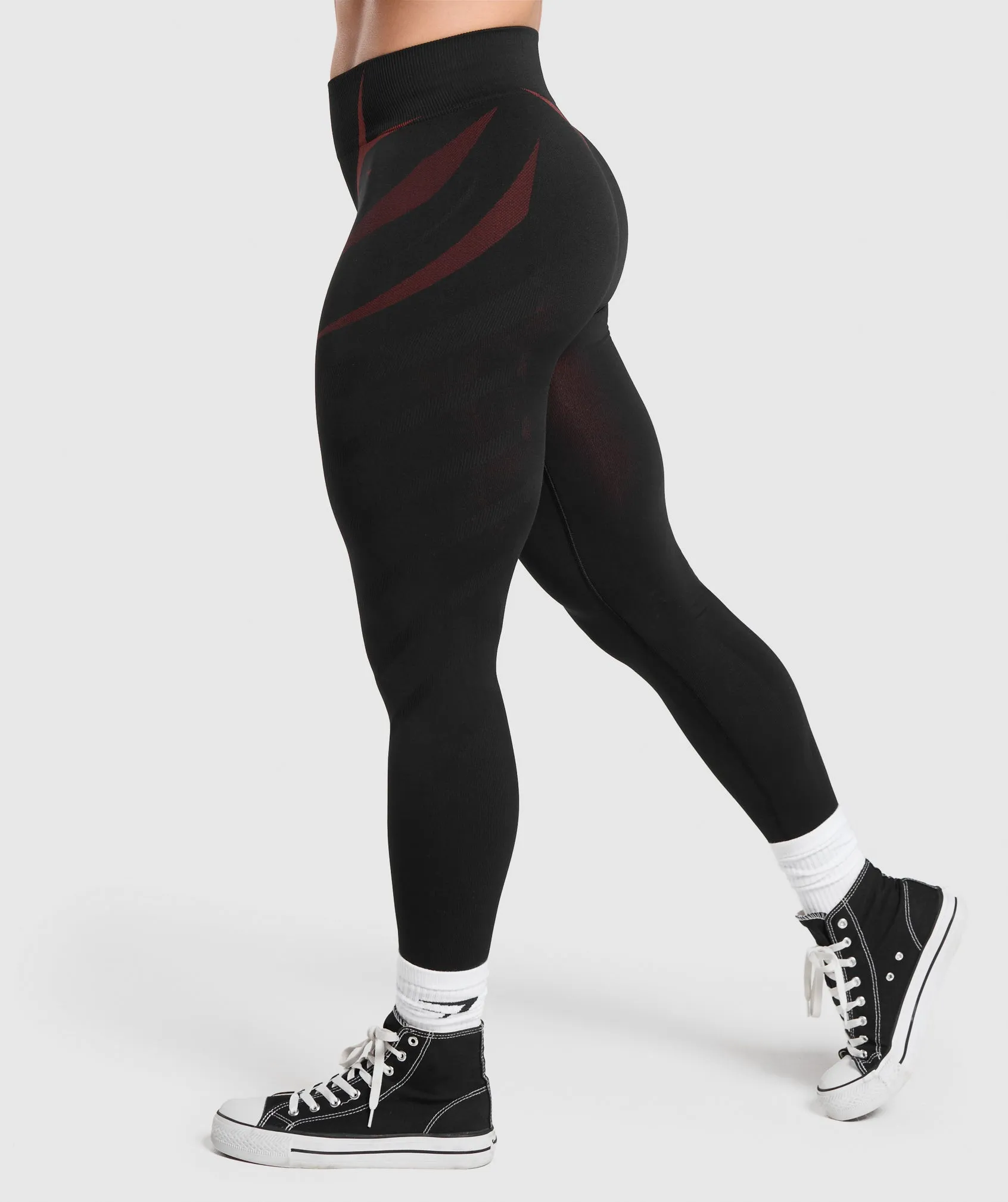 Gymshark Apex Lift Seamless Leggings - Black/Reps Red sold by Gymshark product image thumbnail 3