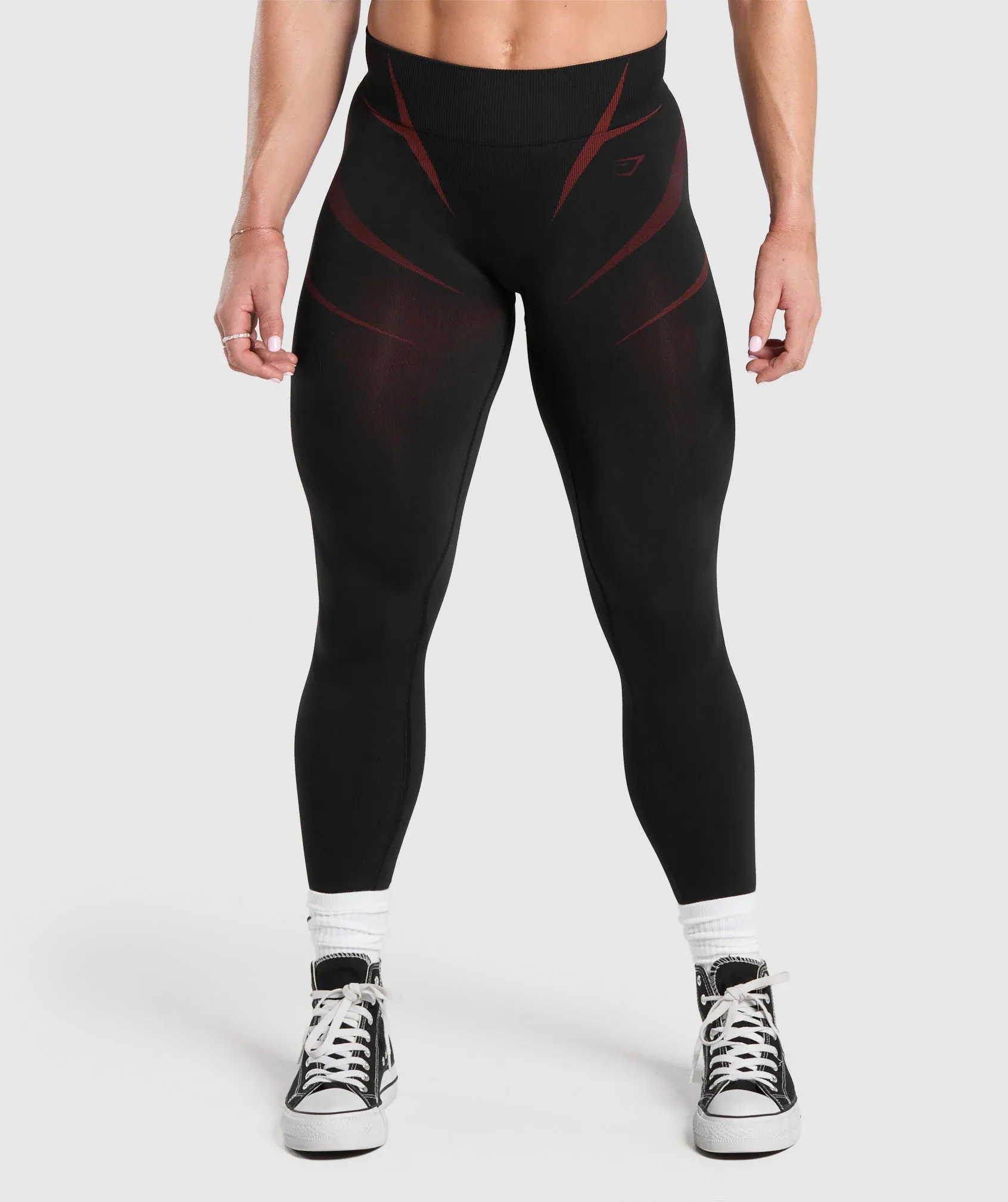 Gymshark Apex Lift Seamless Leggings - Black/Reps Red sold by Gymshark