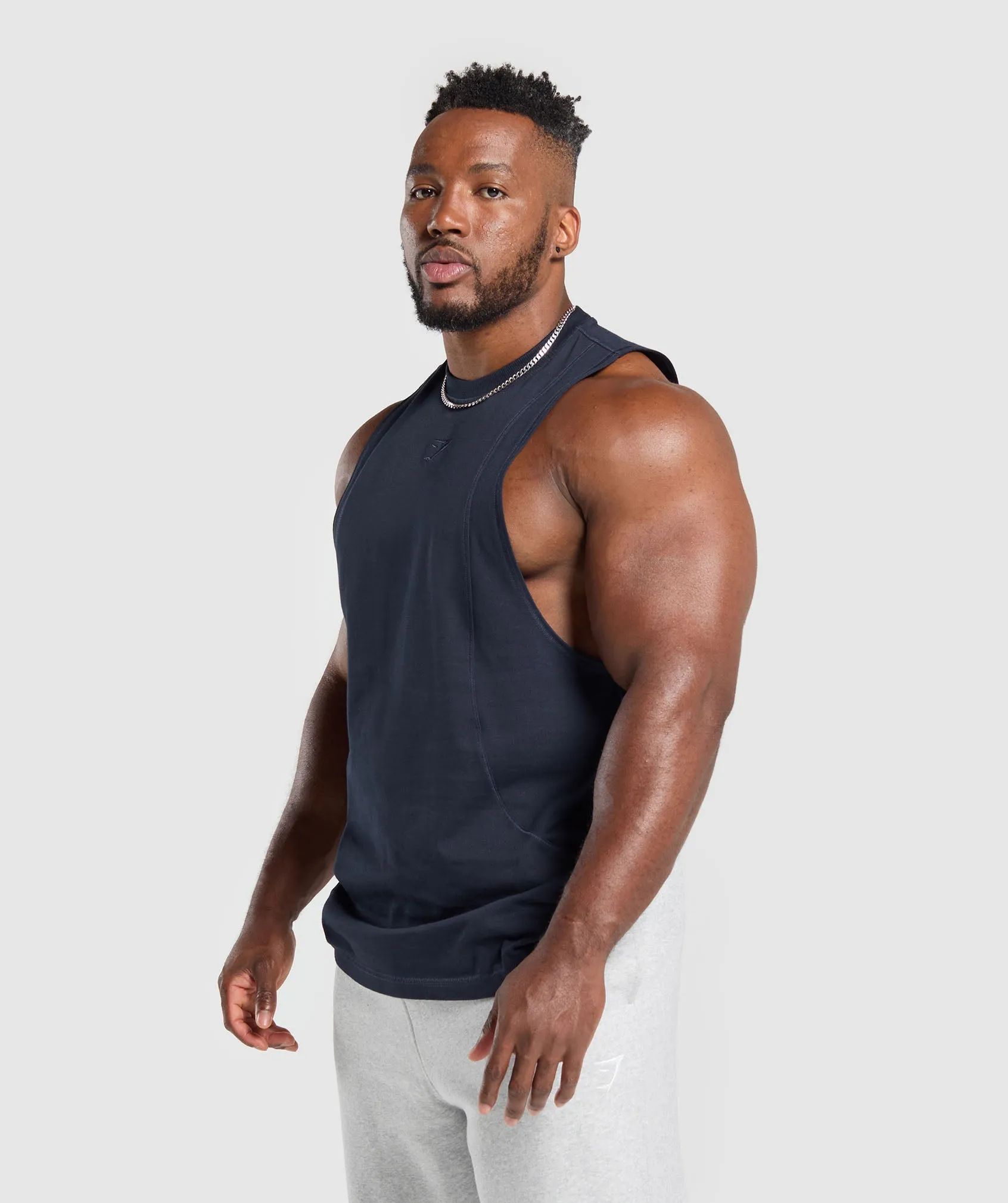 Gymshark Premium Lifting Drop Arm Tank - Heavy Blue sold by Gymshark product image thumbnail 3