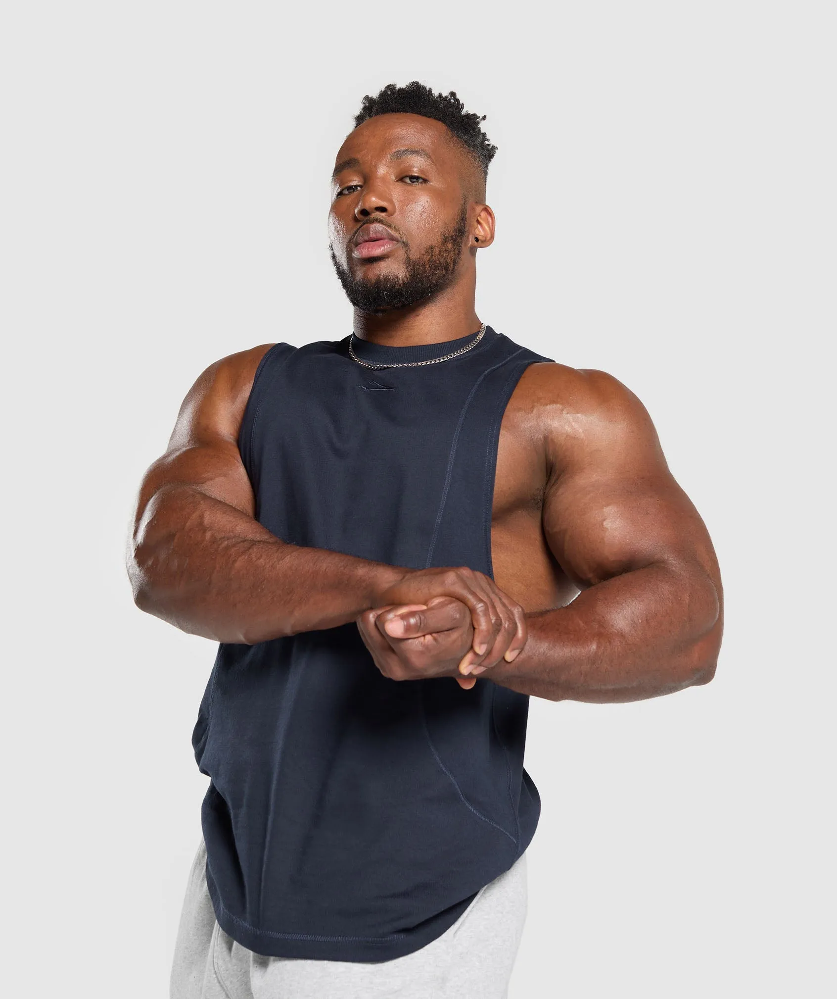 Gymshark Premium Lifting Drop Arm Tank - Heavy Blue sold by Gymshark product image thumbnail 5