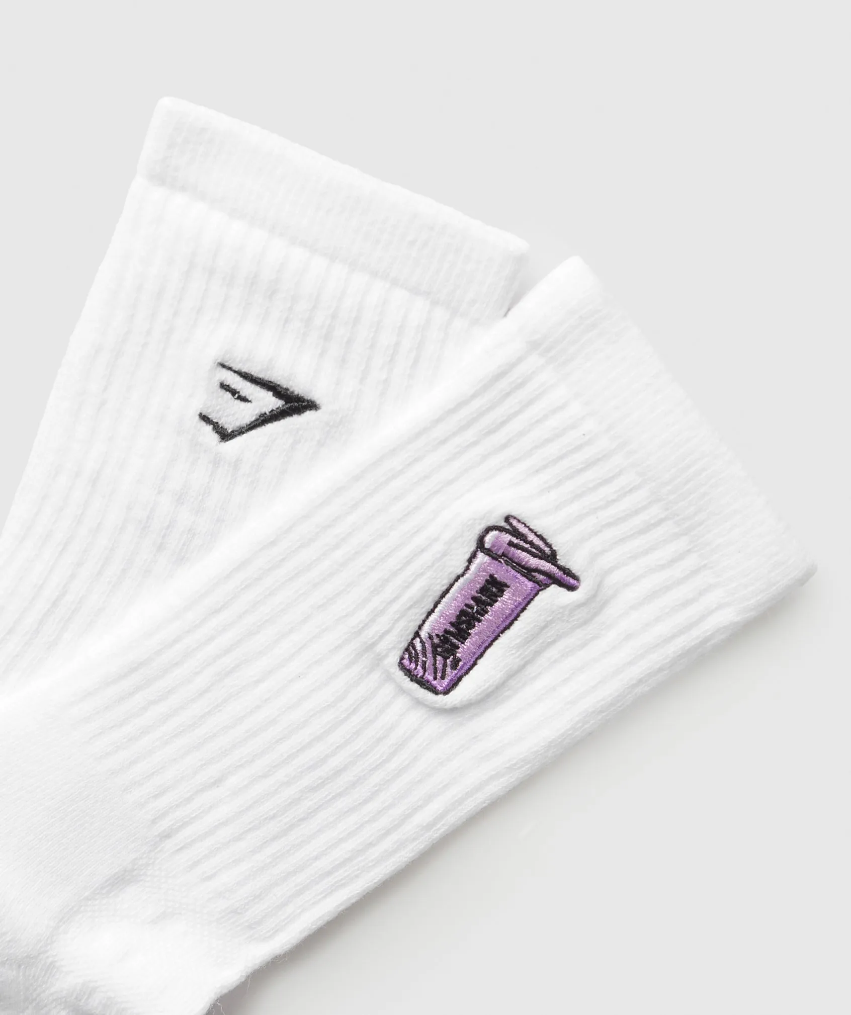Gymshark Graphic Shaker Crew Sock Single - White sold by Gymshark product image thumbnail 2
