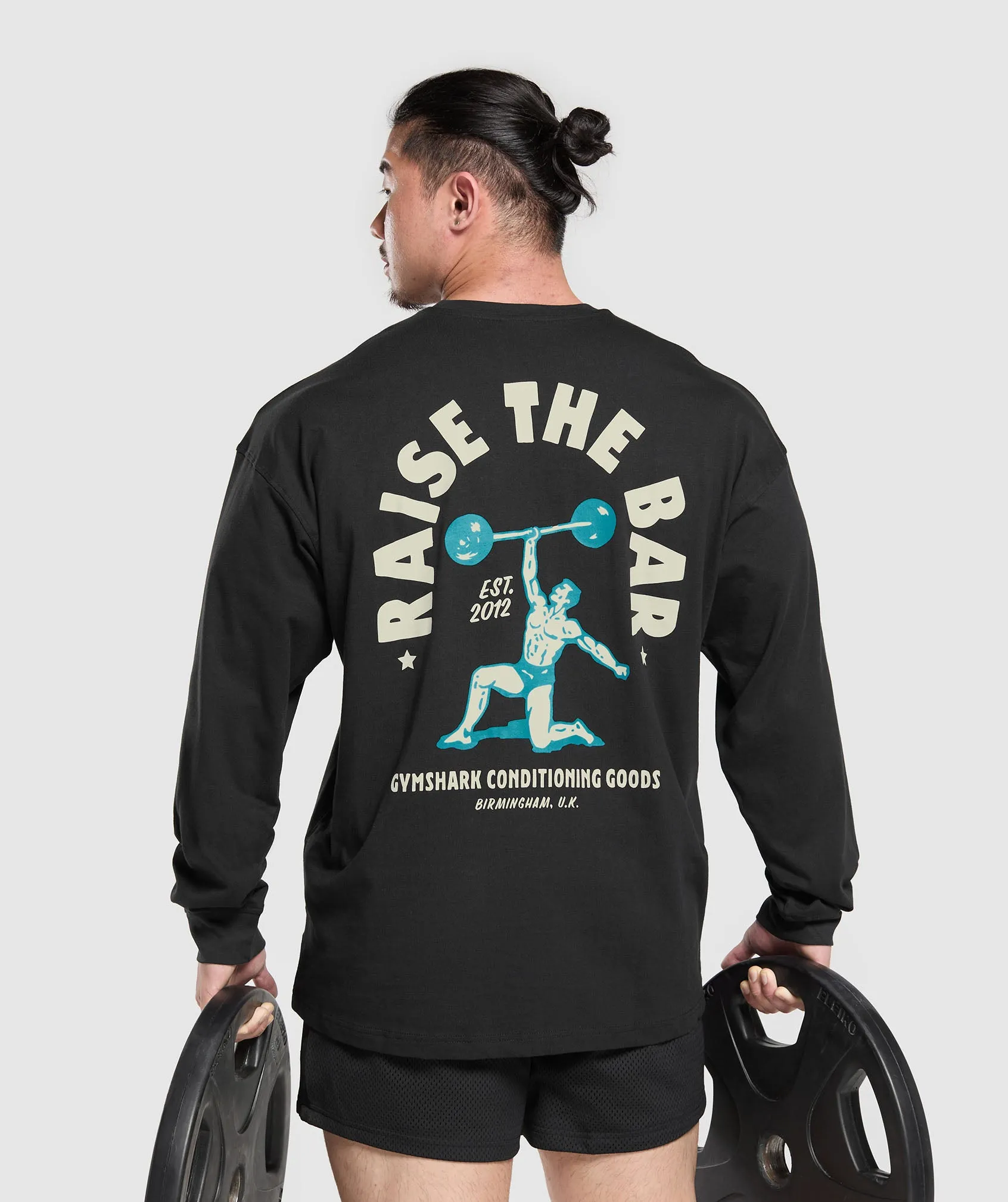 Gymshark Raise The Bar Long Sleeve T-Shirt - Black sold by Gymshark product image thumbnail 5