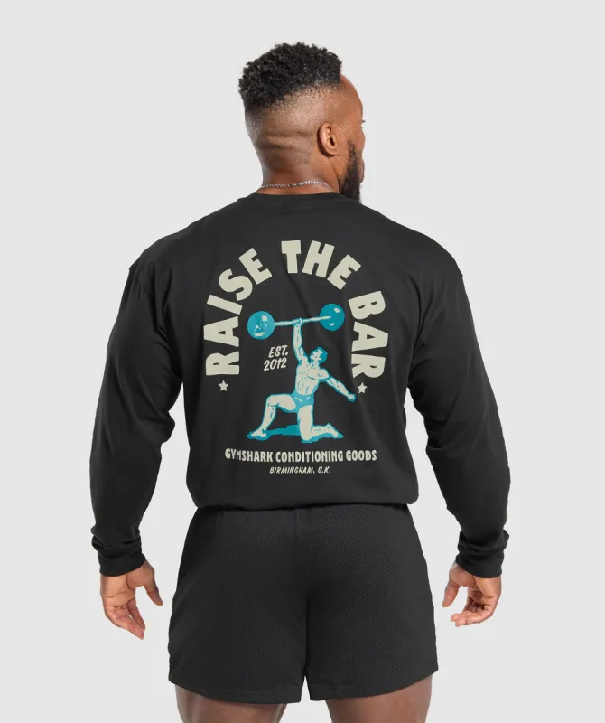 Gymshark Raise The Bar Long Sleeve T-Shirt - Black sold by Gymshark