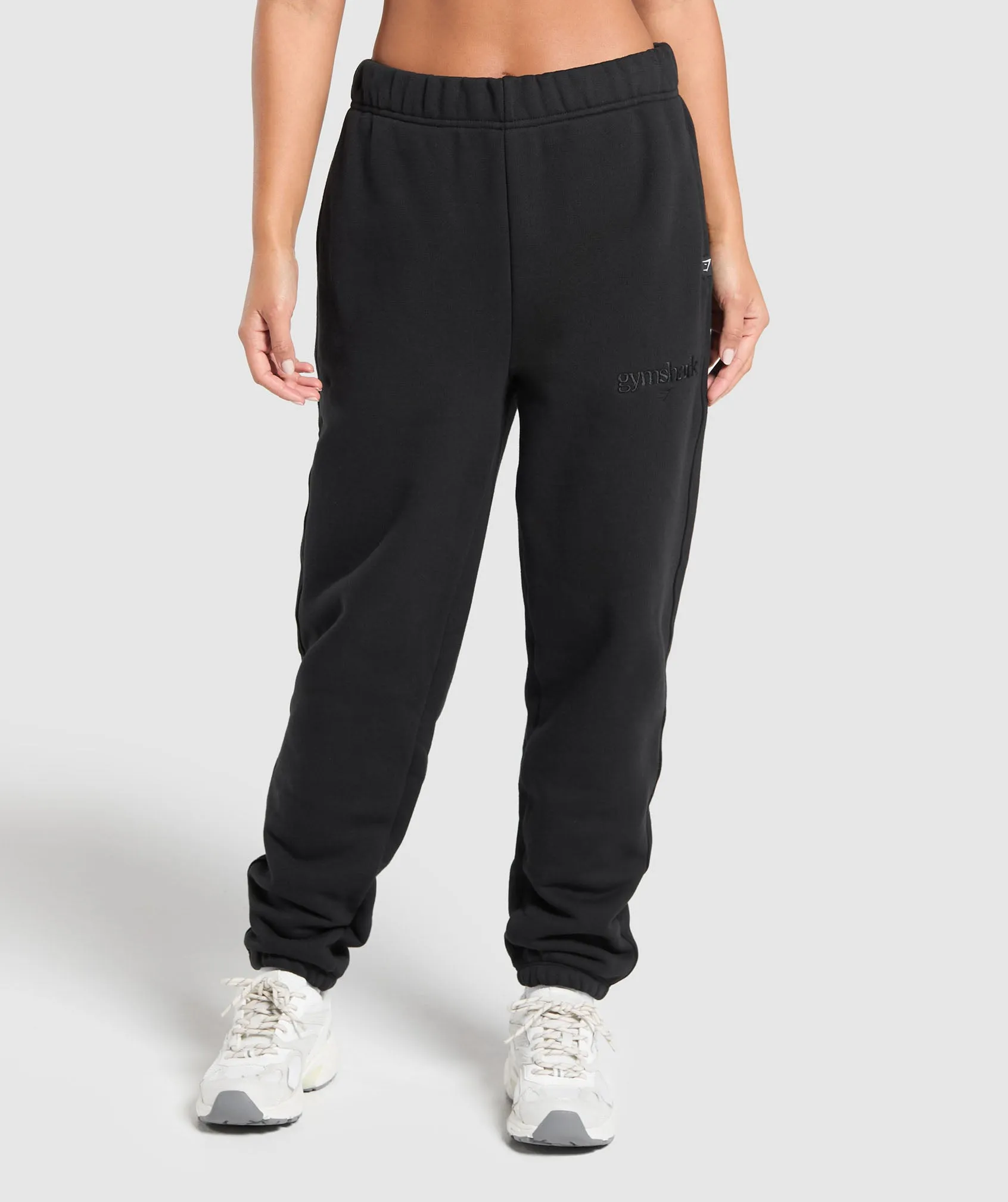 Gymshark Embroidered Logo Oversized Joggers - Black sold by Gymshark