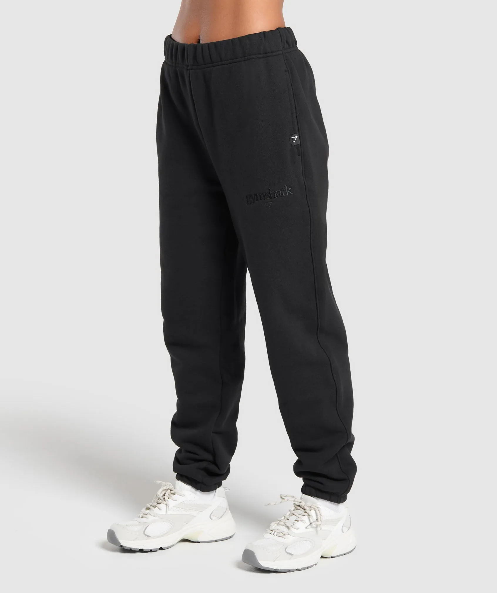 Gymshark Embroidered Logo Oversized Joggers - Black sold by Gymshark product image thumbnail 3