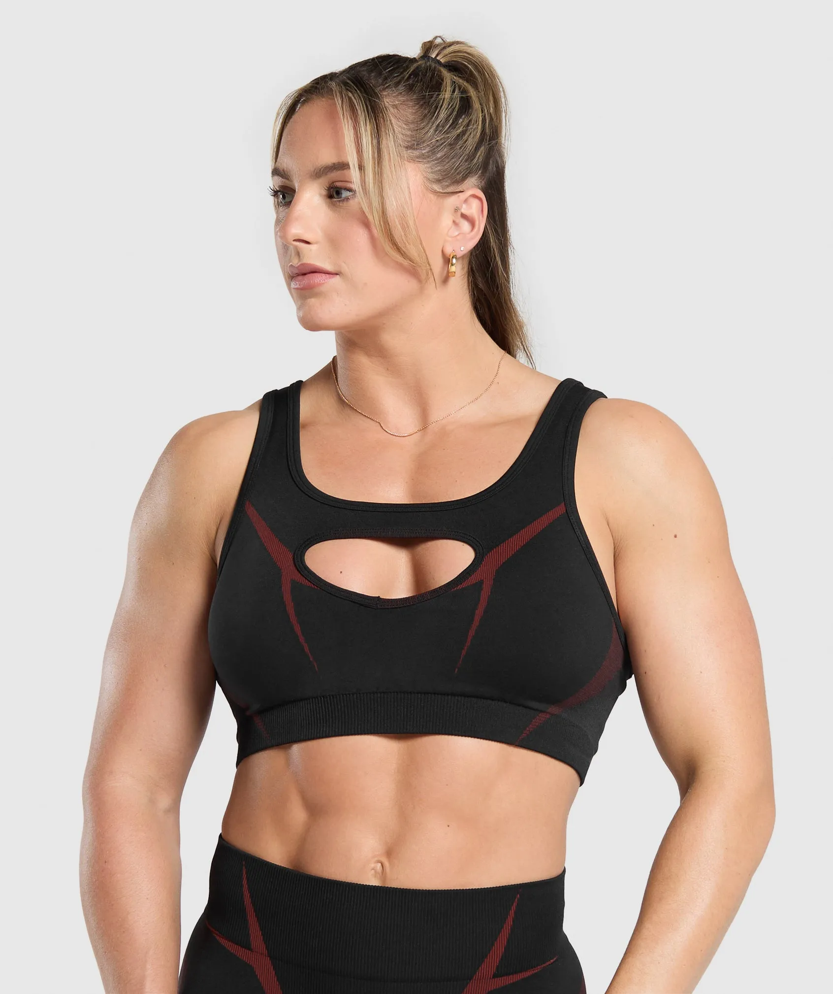 Gymshark Apex Lift Sports Bra - Black/Reps Red sold by Gymshark