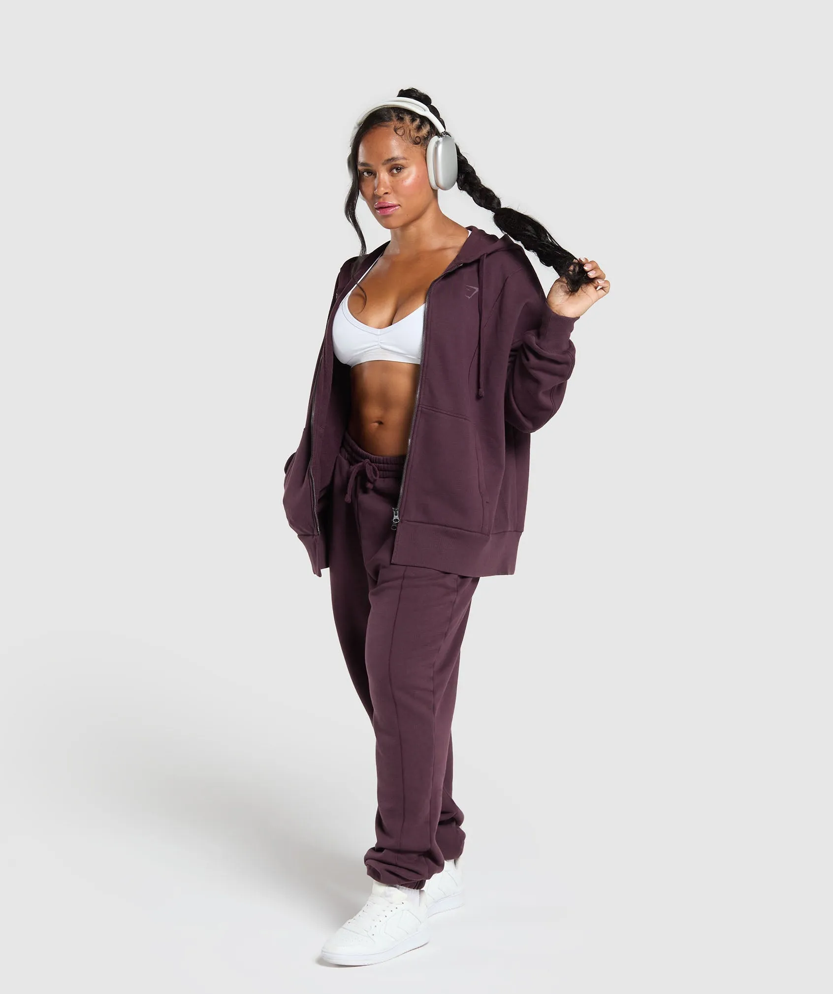 Gymshark Power Oversized Zip Hoodie - Depth Purple sold by Gymshark product image thumbnail 4
