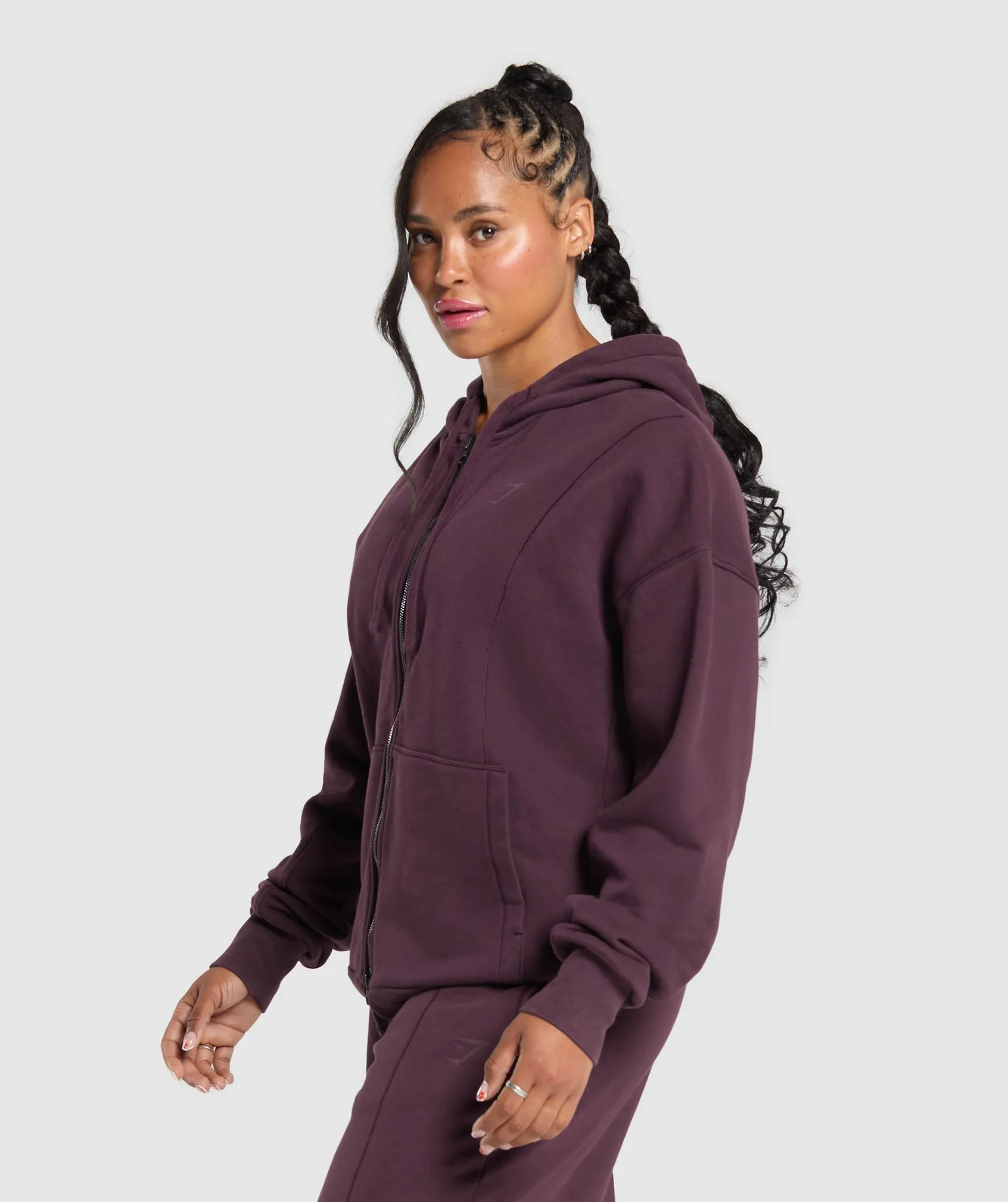 Gymshark Power Oversized Zip Hoodie - Depth Purple sold by Gymshark product image thumbnail 3