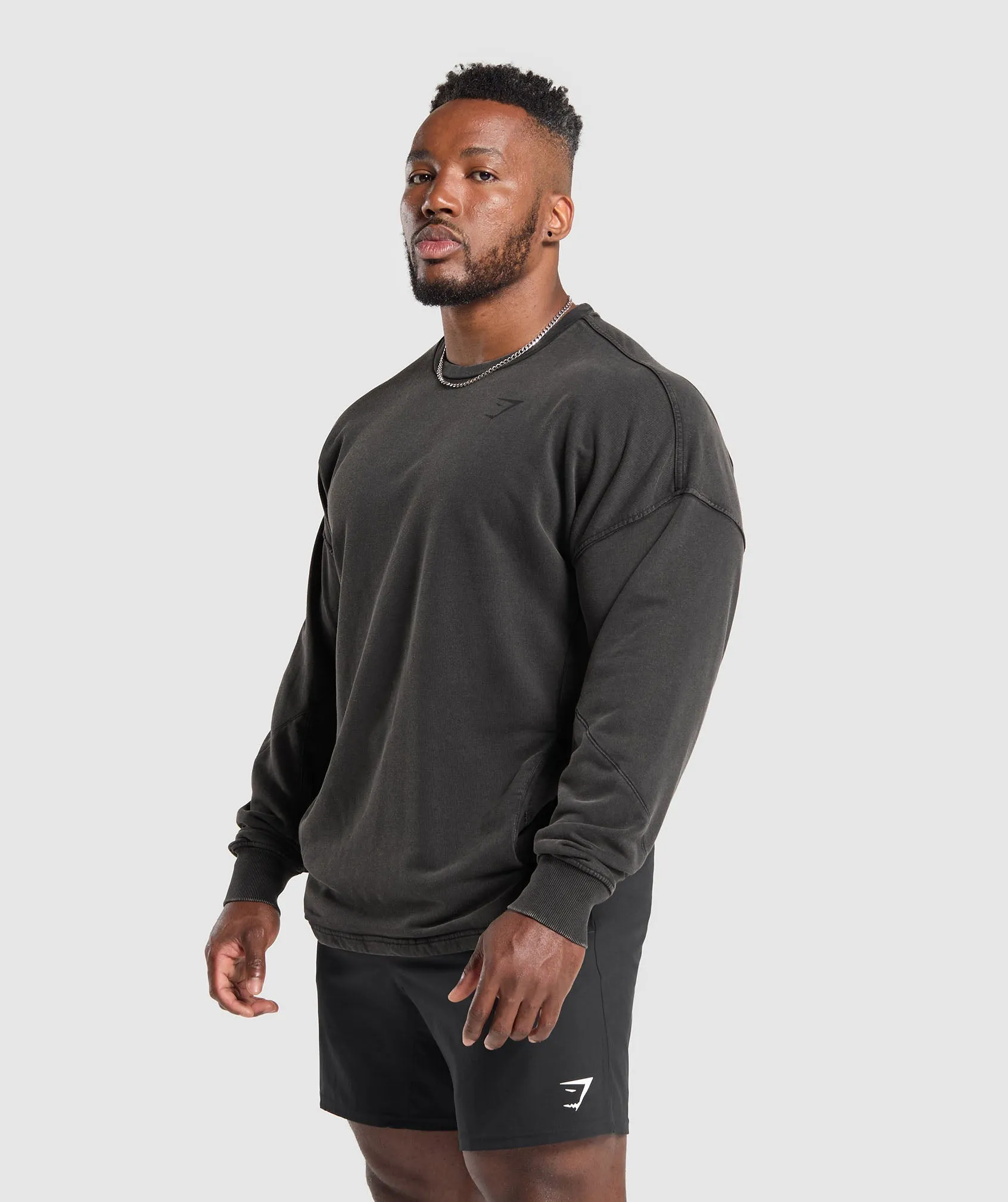 Gymshark Power Washed Crew - Black sold by Gymshark product image thumbnail 3