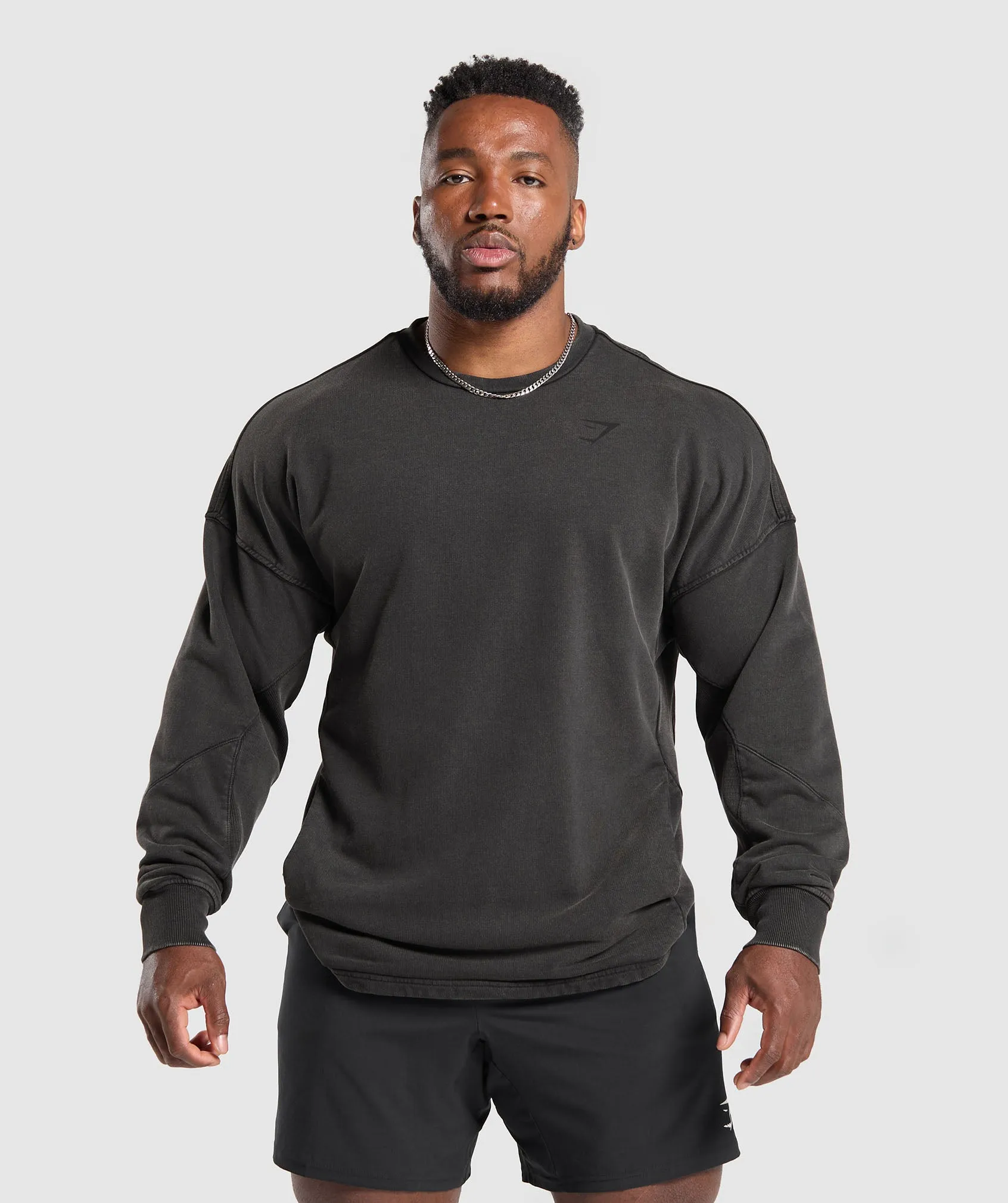 Gymshark Power Washed Crew - Black sold by Gymshark product image thumbnail 2