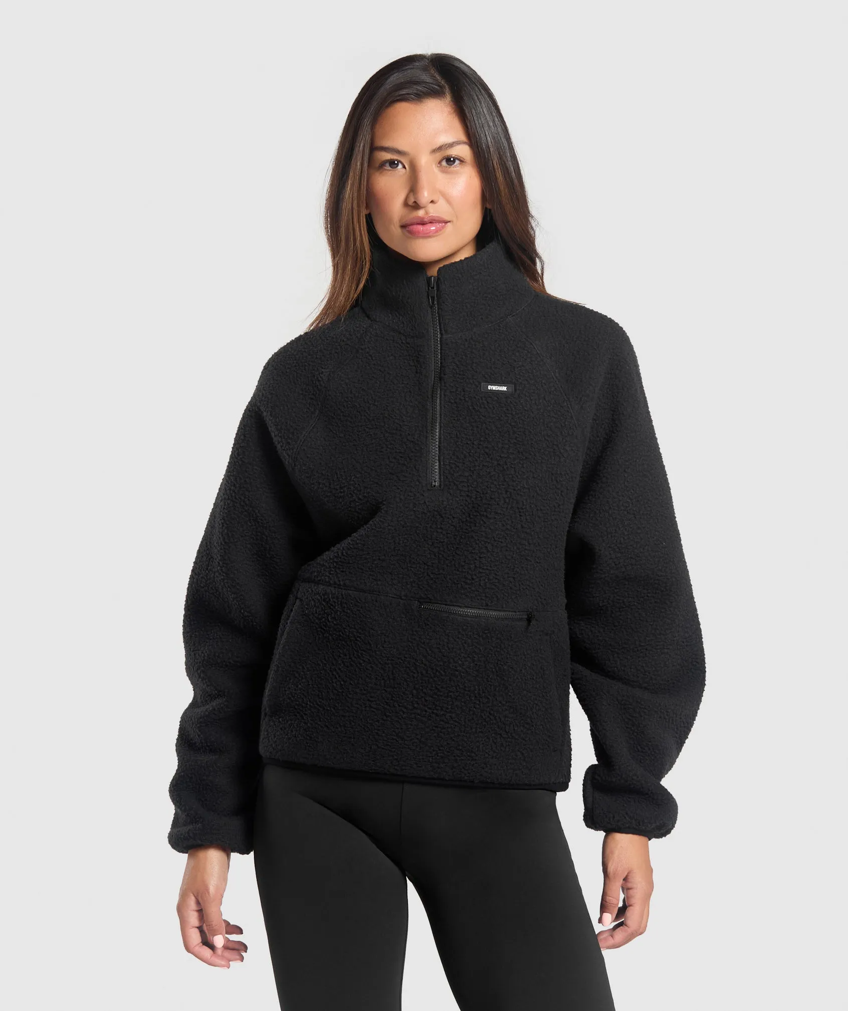 Gymshark Sherpa 1/4 Zip - Black sold by Gymshark