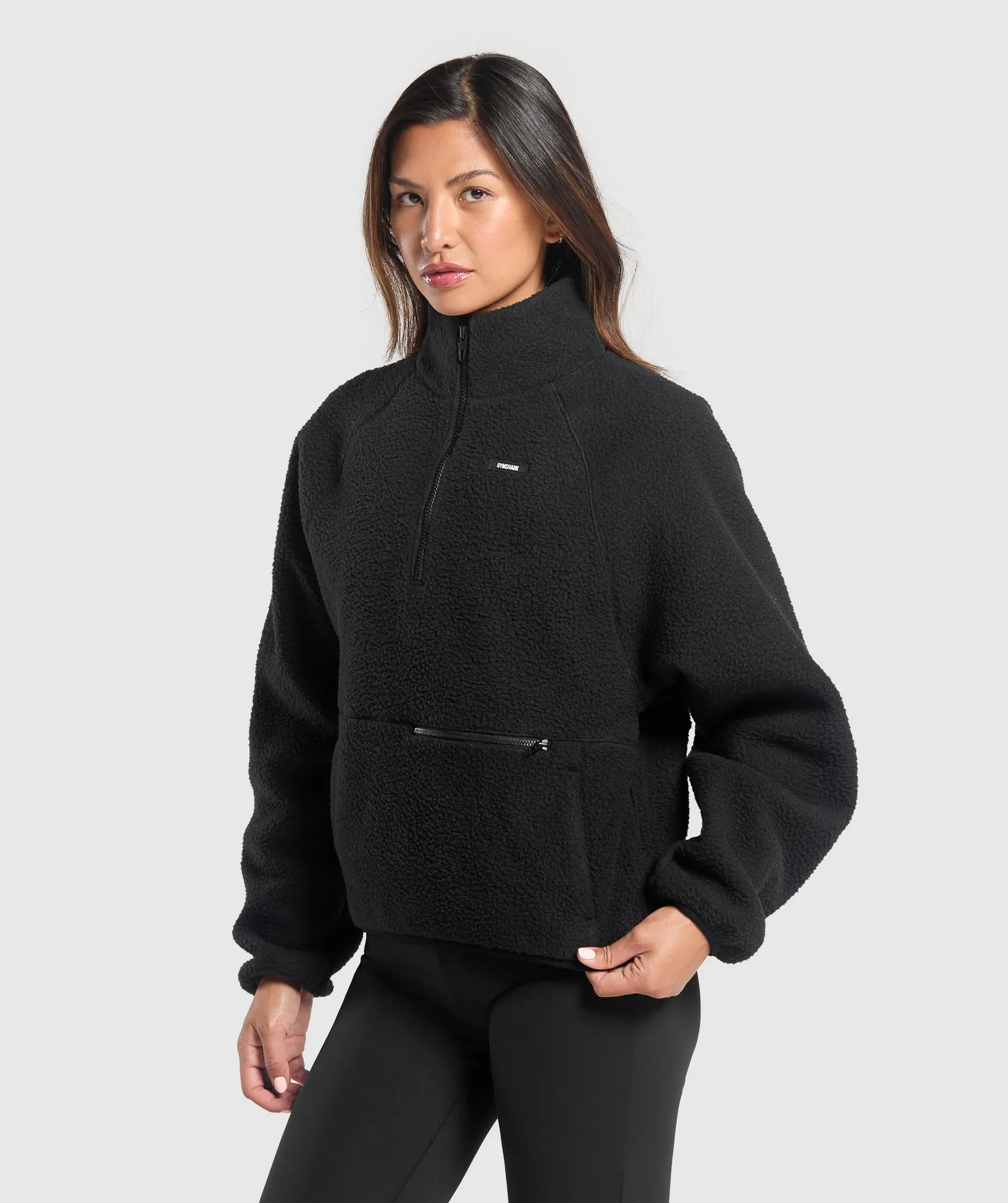 Gymshark Sherpa 1/4 Zip - Black sold by Gymshark product image thumbnail 3