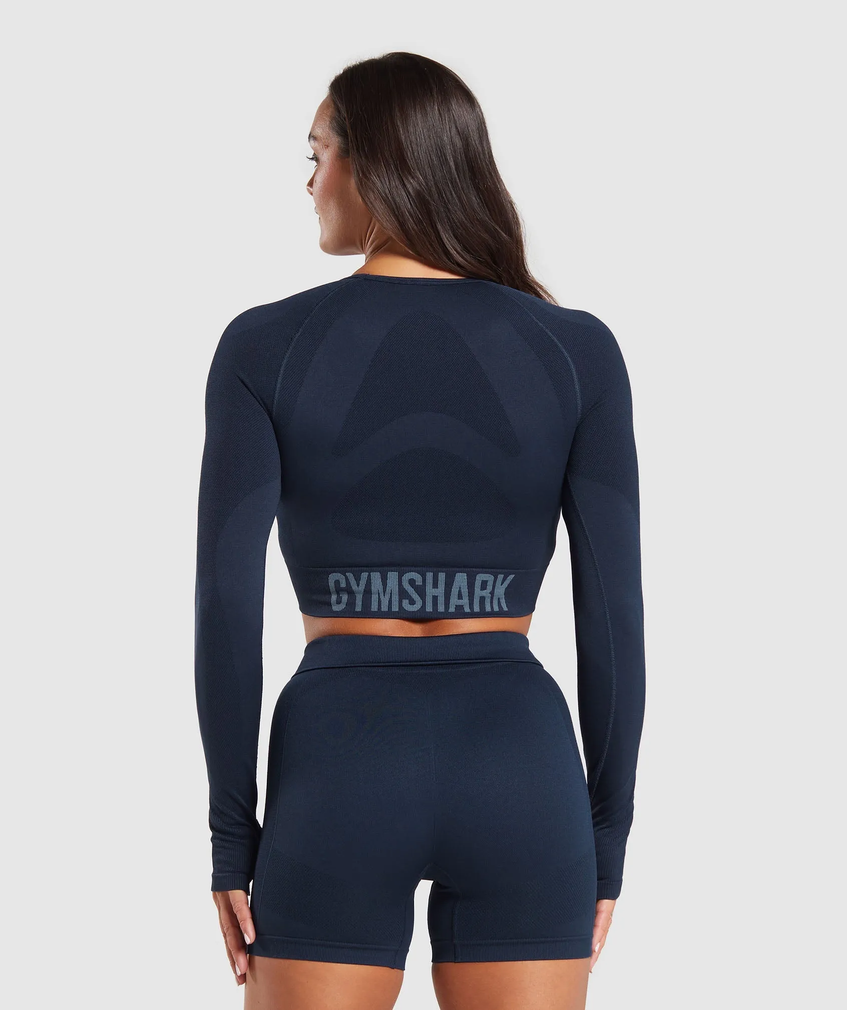 Gymshark Flex Long Sleeve Crop Top - Navy/Denim Blue sold by Gymshark product image thumbnail 2