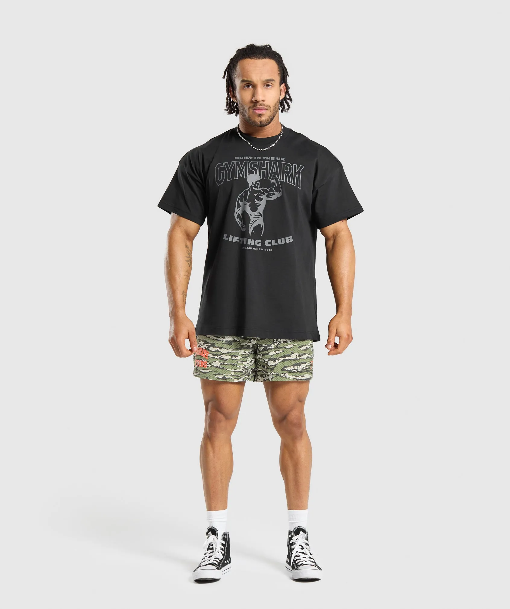 Gymshark Printed Lifting Mesh 5" Shorts - Natural Sage Green sold by Gymshark product image thumbnail 4