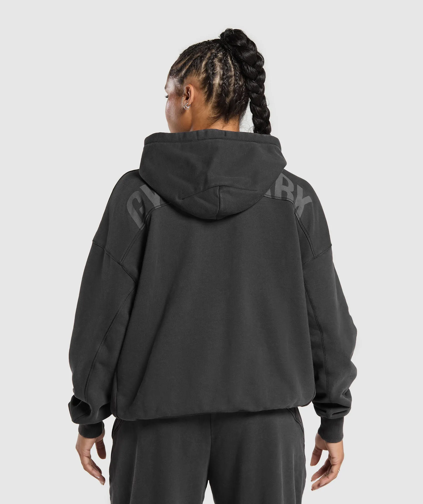 Gymshark Power Oversized Zip Hoodie - Black sold by Gymshark product image thumbnail 2