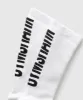 Gymshark Plush Wordmark Crew Sock - White sold by Gymshark