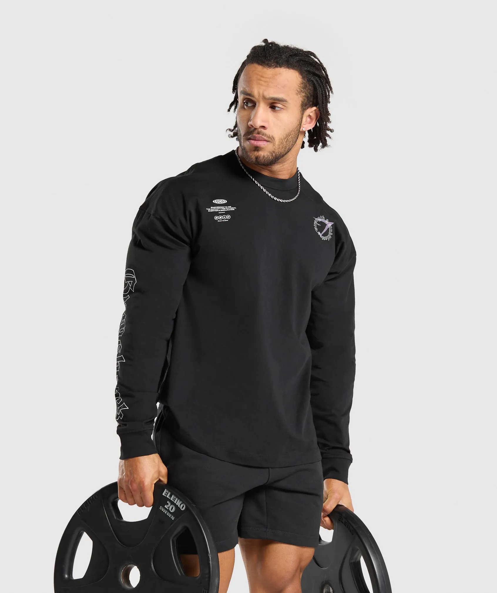 Gymshark Strength and Conditioning Long Sleeve T-Shirt - Black sold by Gymshark product image thumbnail 4