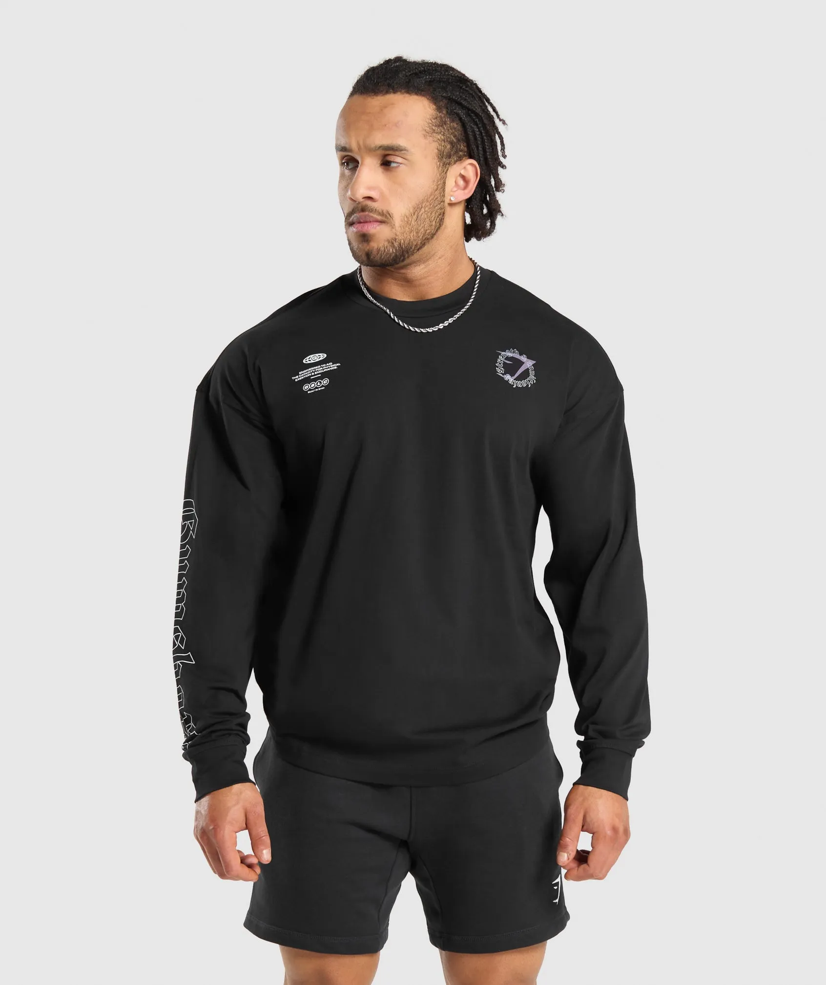 Gymshark Strength and Conditioning Long Sleeve T-Shirt - Black sold by Gymshark