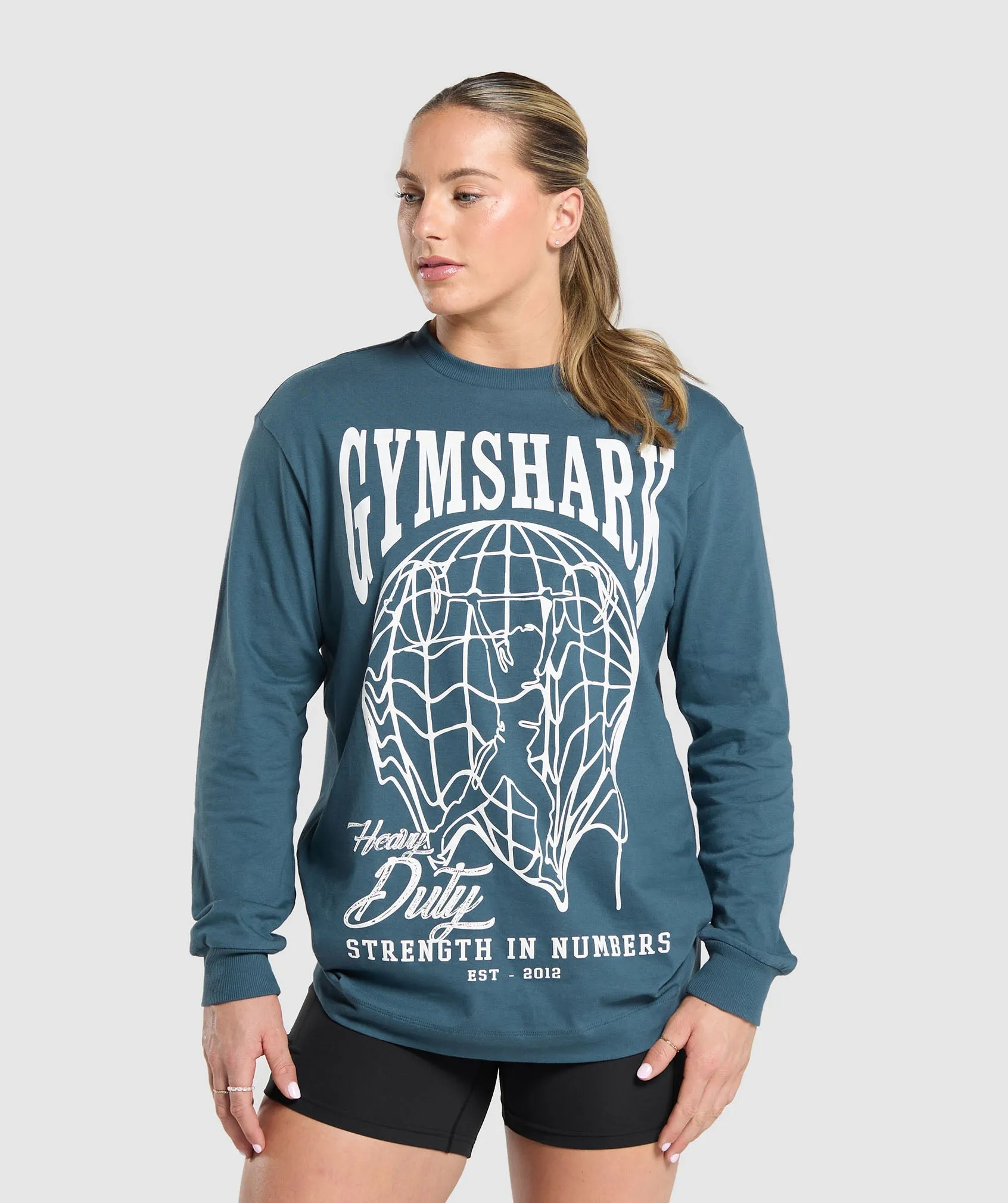 Gymshark Strength In Numbers Long Sleeve Top - Cargo Blue sold by Gymshark