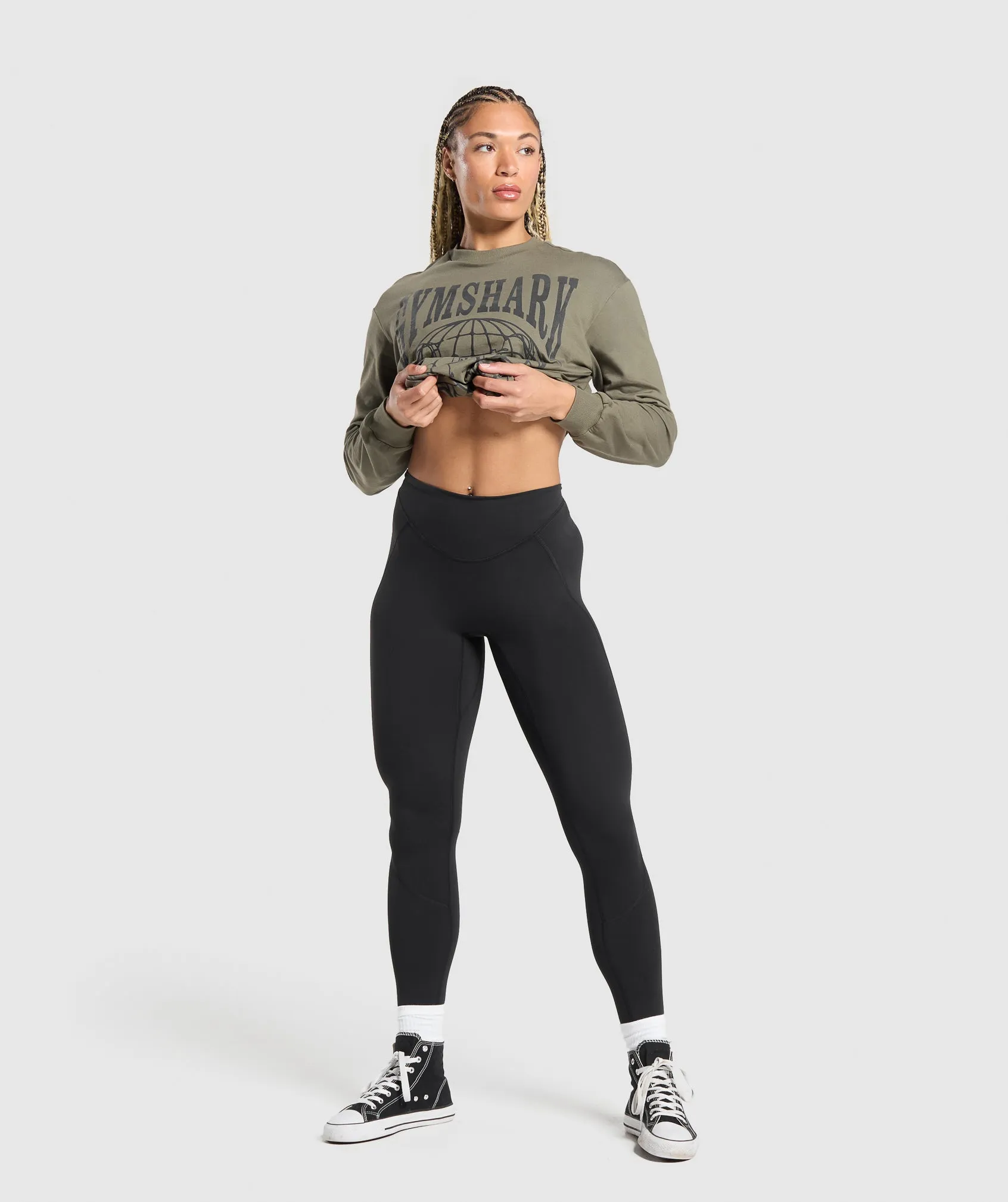 Gymshark Strength In Numbers Long Sleeve Top - Base Green sold by Gymshark product image thumbnail 4