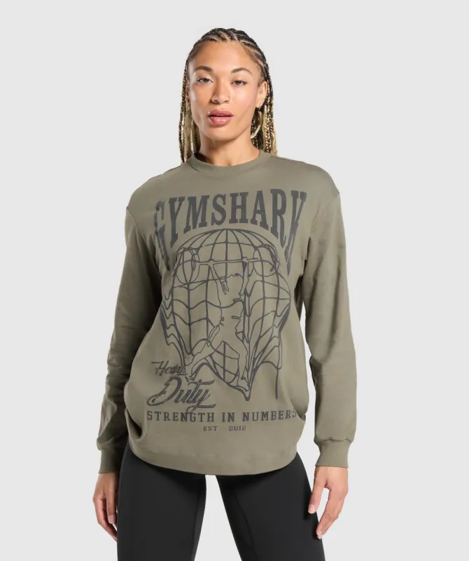 Gymshark Strength In Numbers Long Sleeve Top - Base Green sold by Gymshark