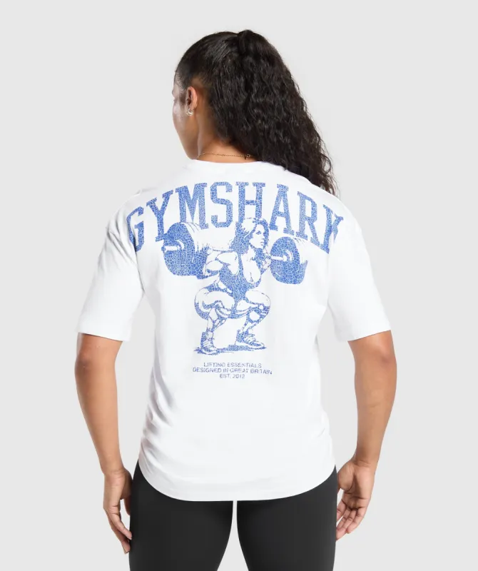 Gymshark Lifting Graphic T-Shirt - White sold by Gymshark