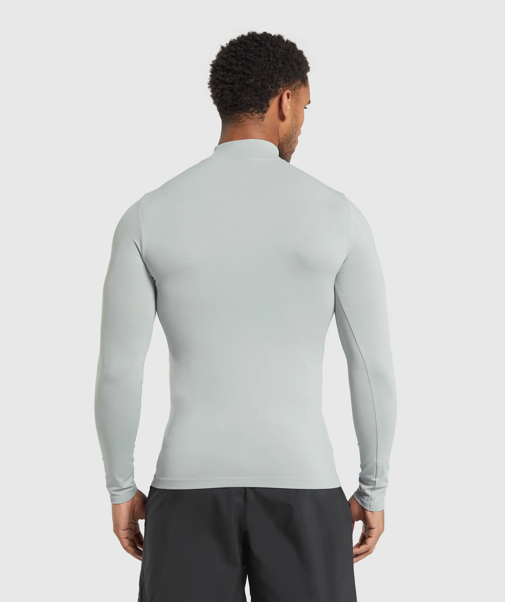 Gymshark Everyday Seamless Mock Long Sleeve T-Shirt - Silver Grey sold by Gymshark product image thumbnail 2