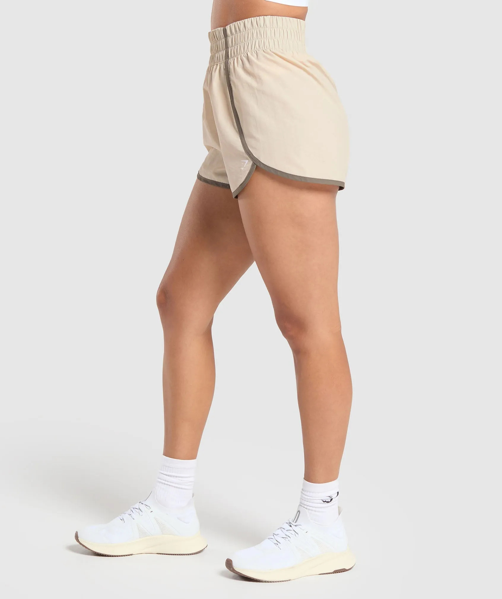 Gymshark Retro Waistband Shorts - Cream Beige/Camo Brown sold by Gymshark product image thumbnail 2