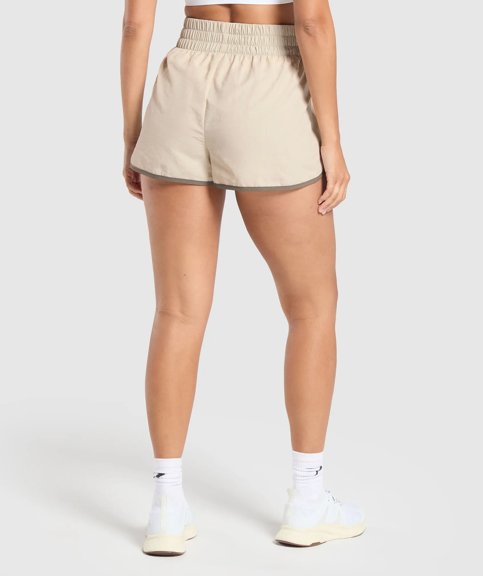 Gymshark Retro Waistband Shorts - Cream Beige/Camo Brown sold by Gymshark product image thumbnail 3