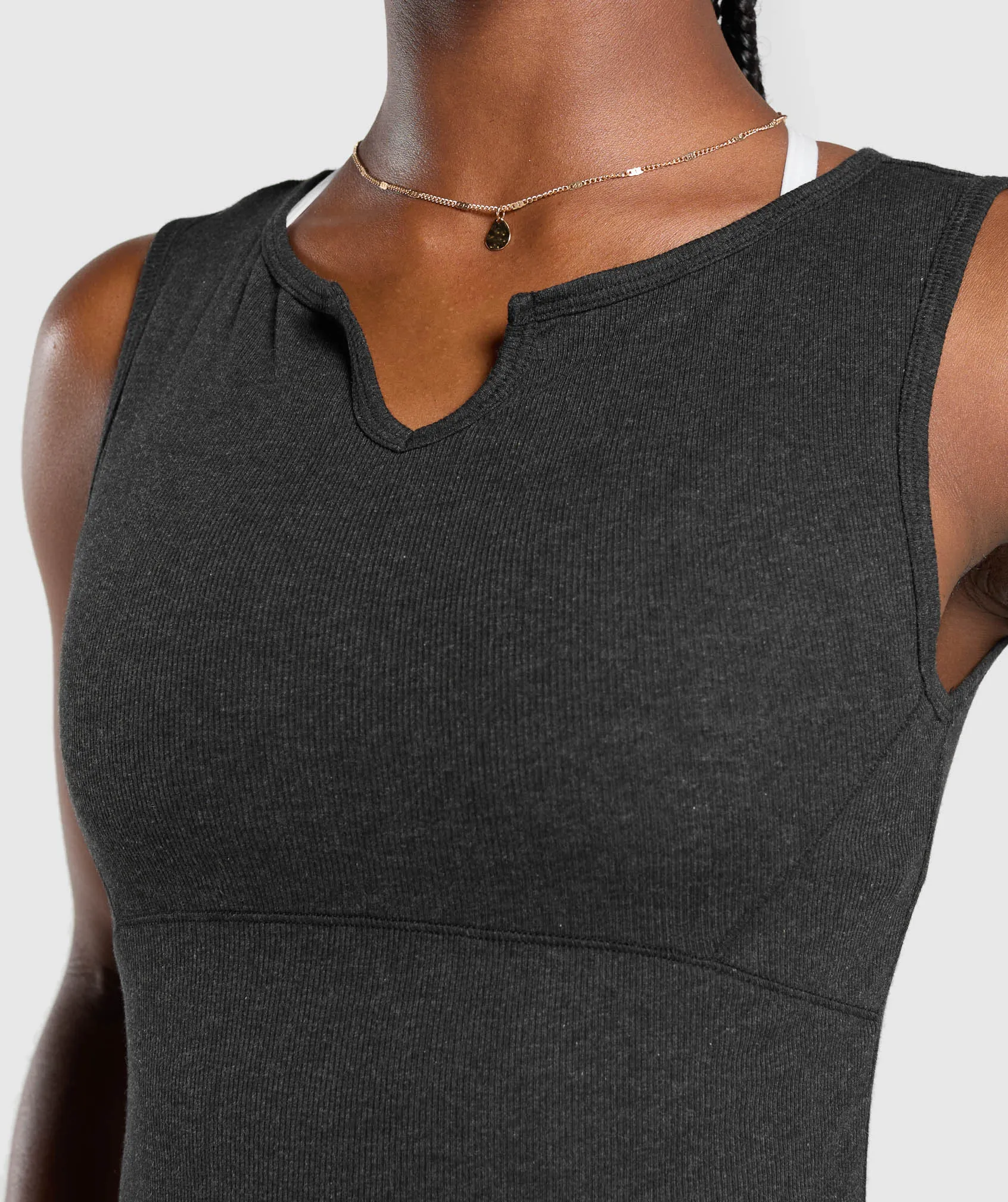 Gymshark Rest Day Rib Top - Black Marl sold by Gymshark product image thumbnail 5