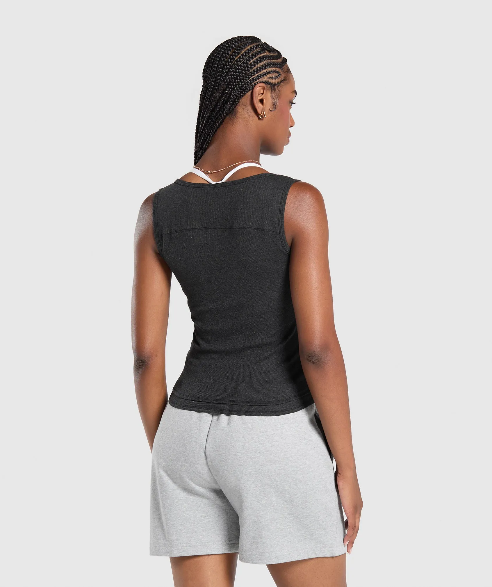 Gymshark Rest Day Rib Top - Black Marl sold by Gymshark product image thumbnail 2