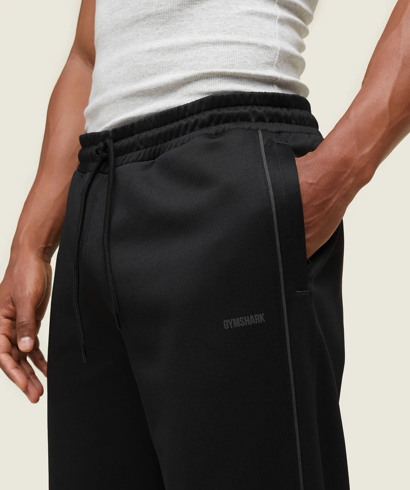 Gymshark everywear Track Pants - Black/White sold by Gymshark product image thumbnail 3