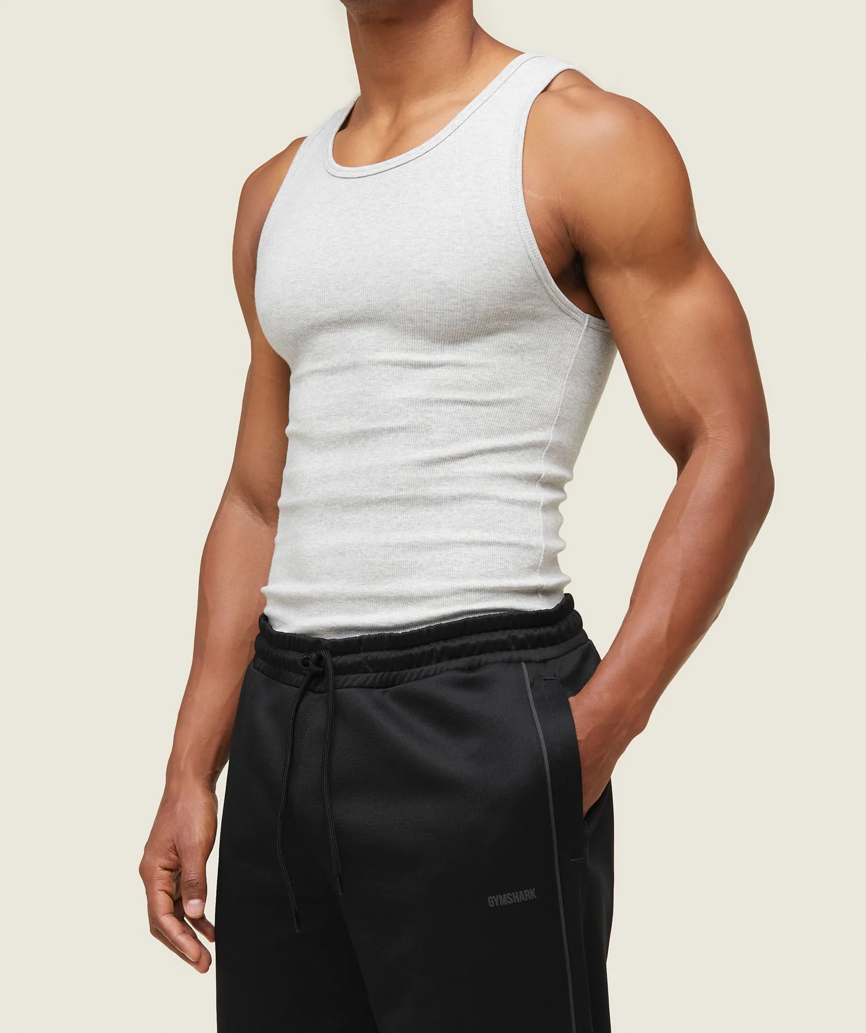 Gymshark everywear Track Pants - Black/White sold by Gymshark product image thumbnail 5