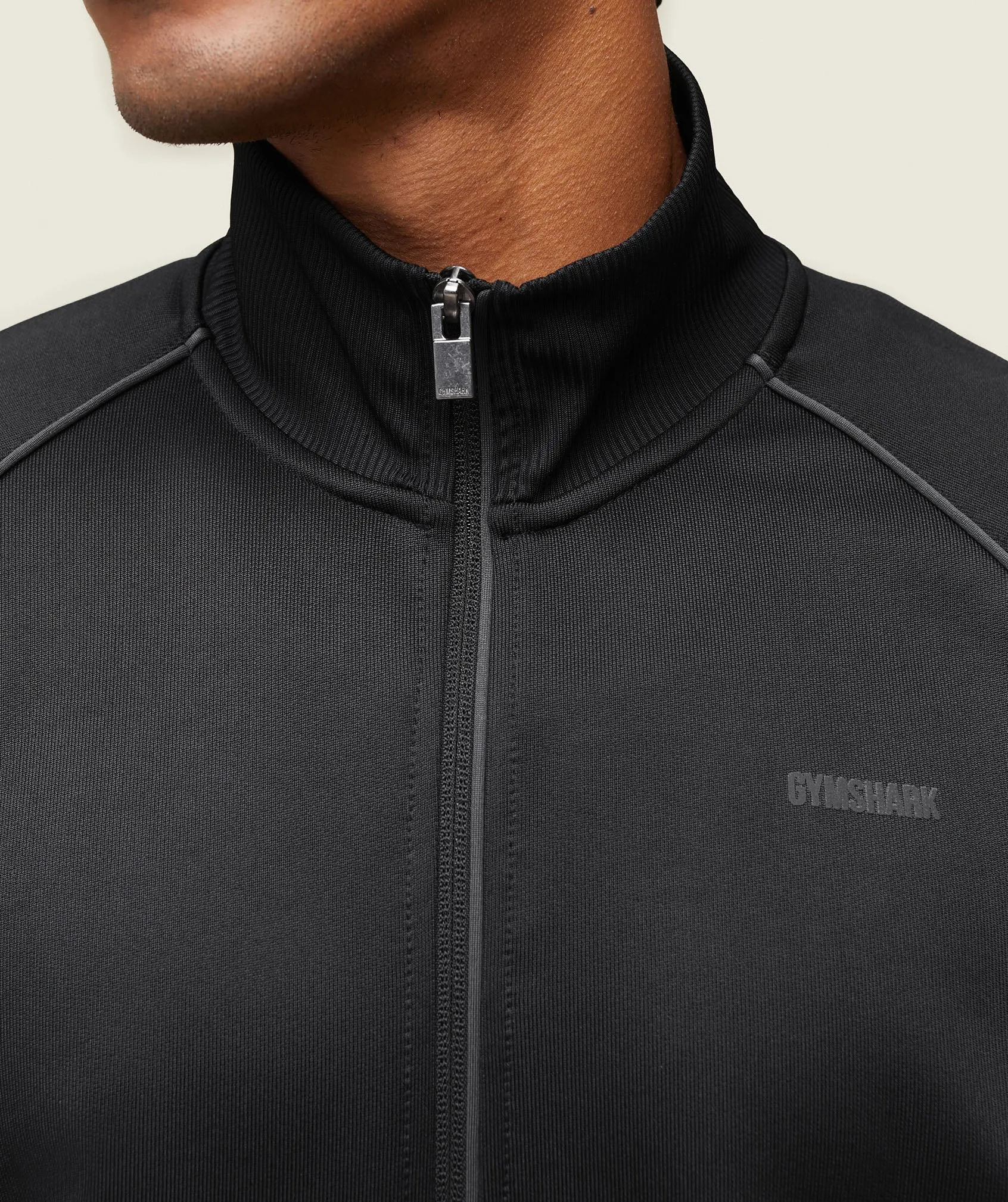 Gymshark everywear Track Jacket - Black/White sold by Gymshark product image thumbnail 5