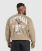 Gymshark Trophy Graphic Crew - Cement Brown sold by Gymshark