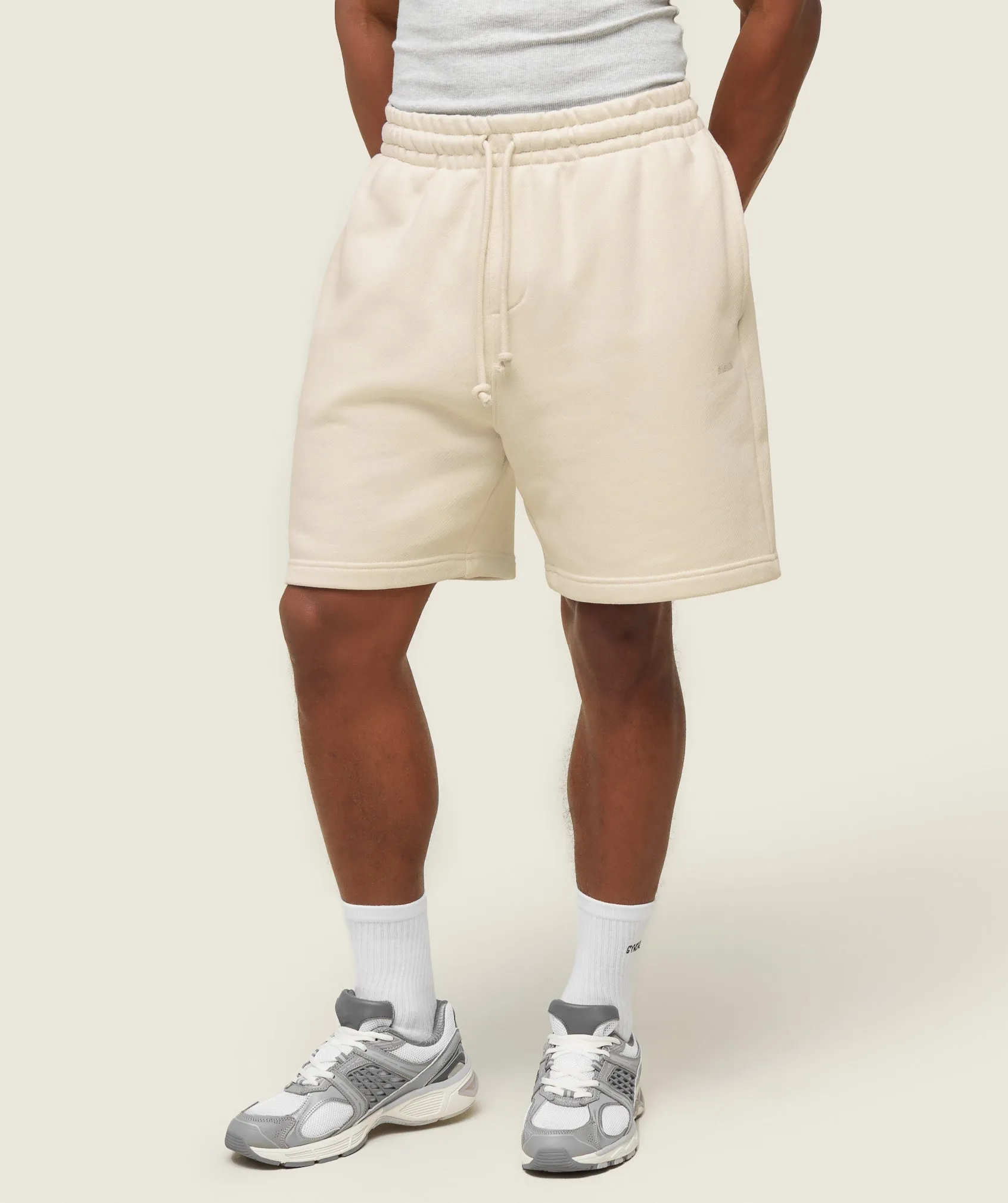 Gymshark everywear Sweat Shorts - Oat White sold by Gymshark