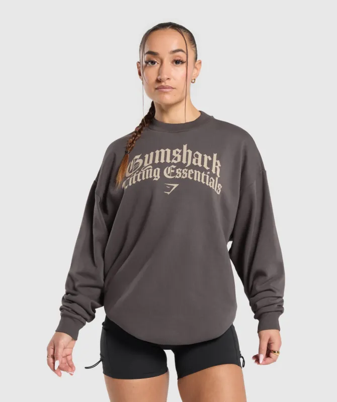 Gymshark Lifting Essentials Oversized Sweatshirt - Greyed Purple sold by Gymshark