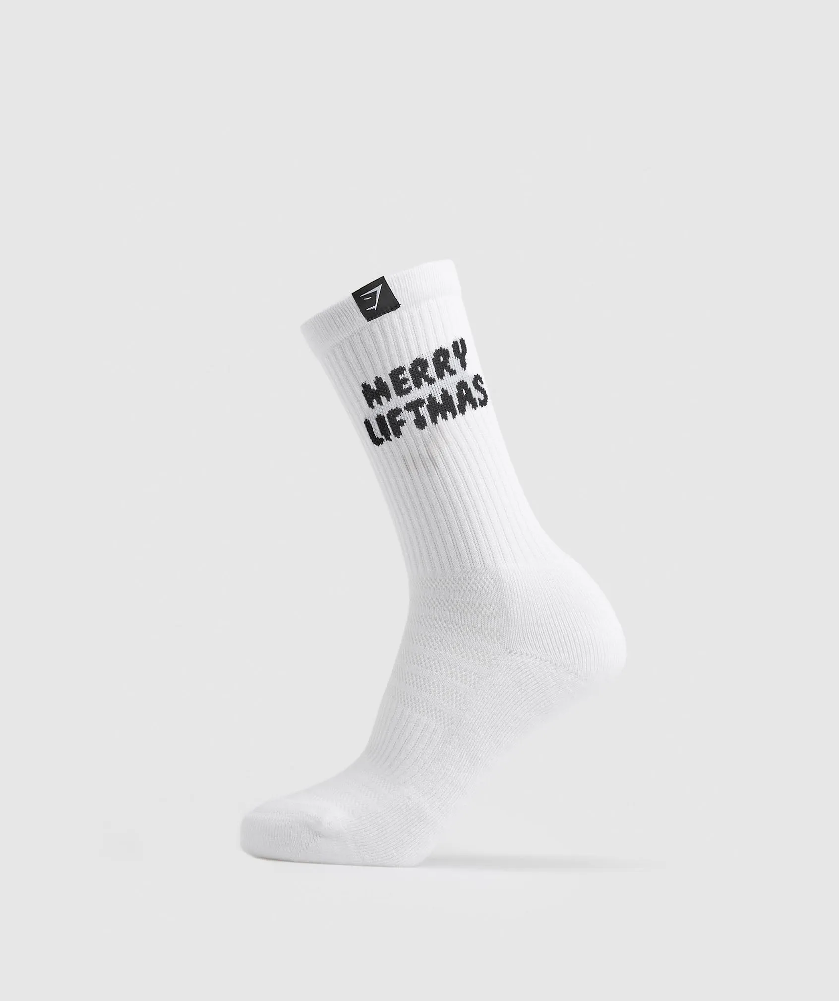 Gymshark Liftmas Single Crew Sock - White sold by Gymshark