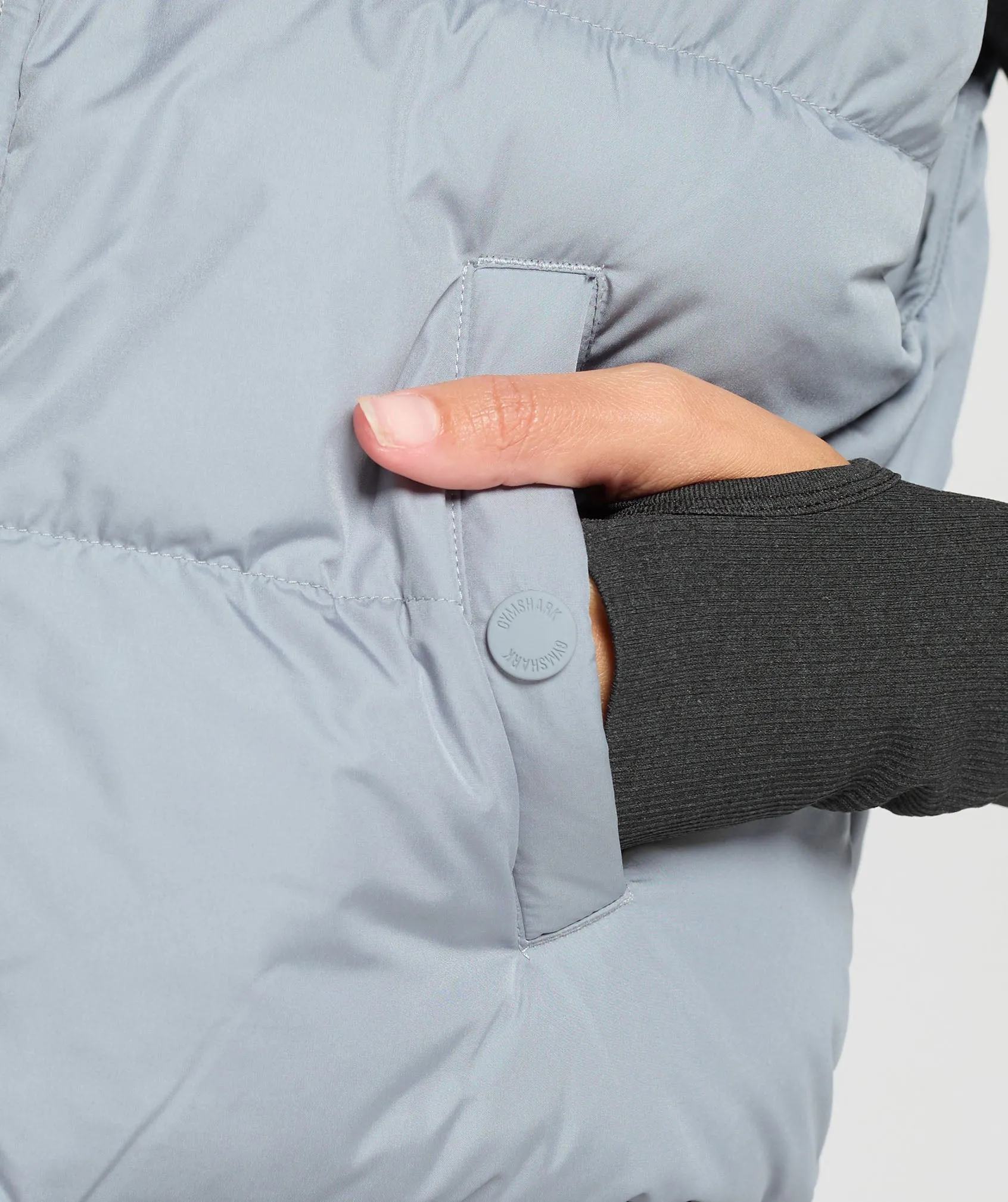 Gymshark Cropped Midi Gilet - Denim Grey sold by Gymshark product image thumbnail 5