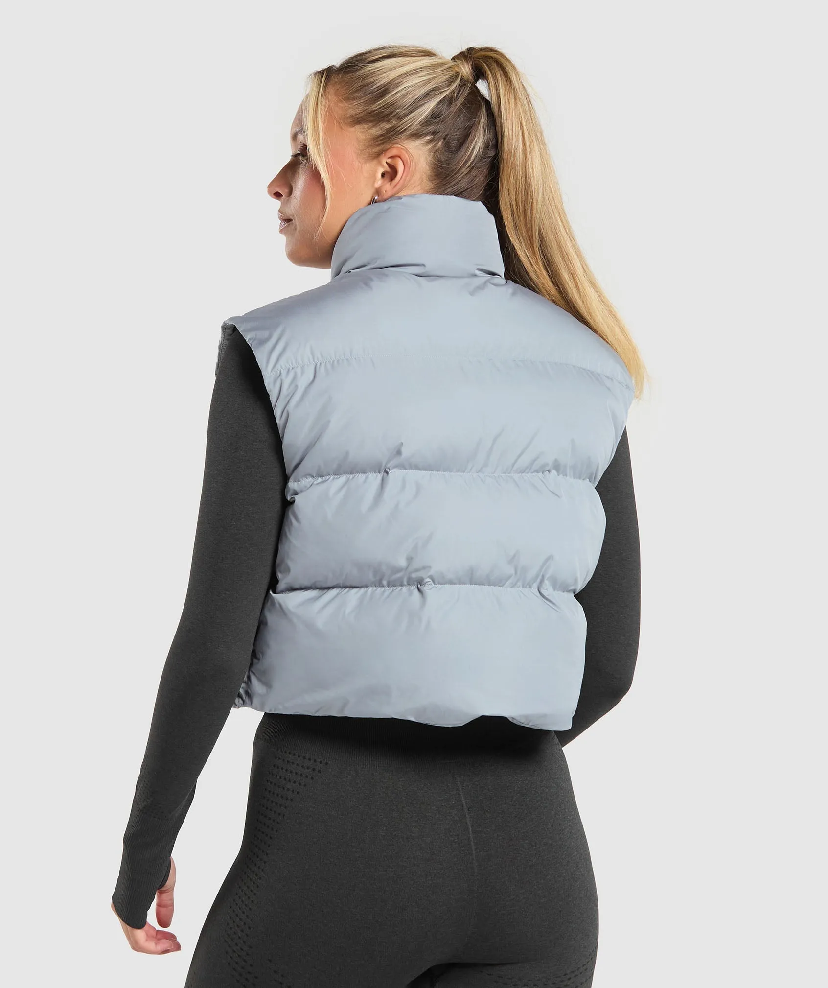 Gymshark Cropped Midi Gilet - Denim Grey sold by Gymshark product image thumbnail 2