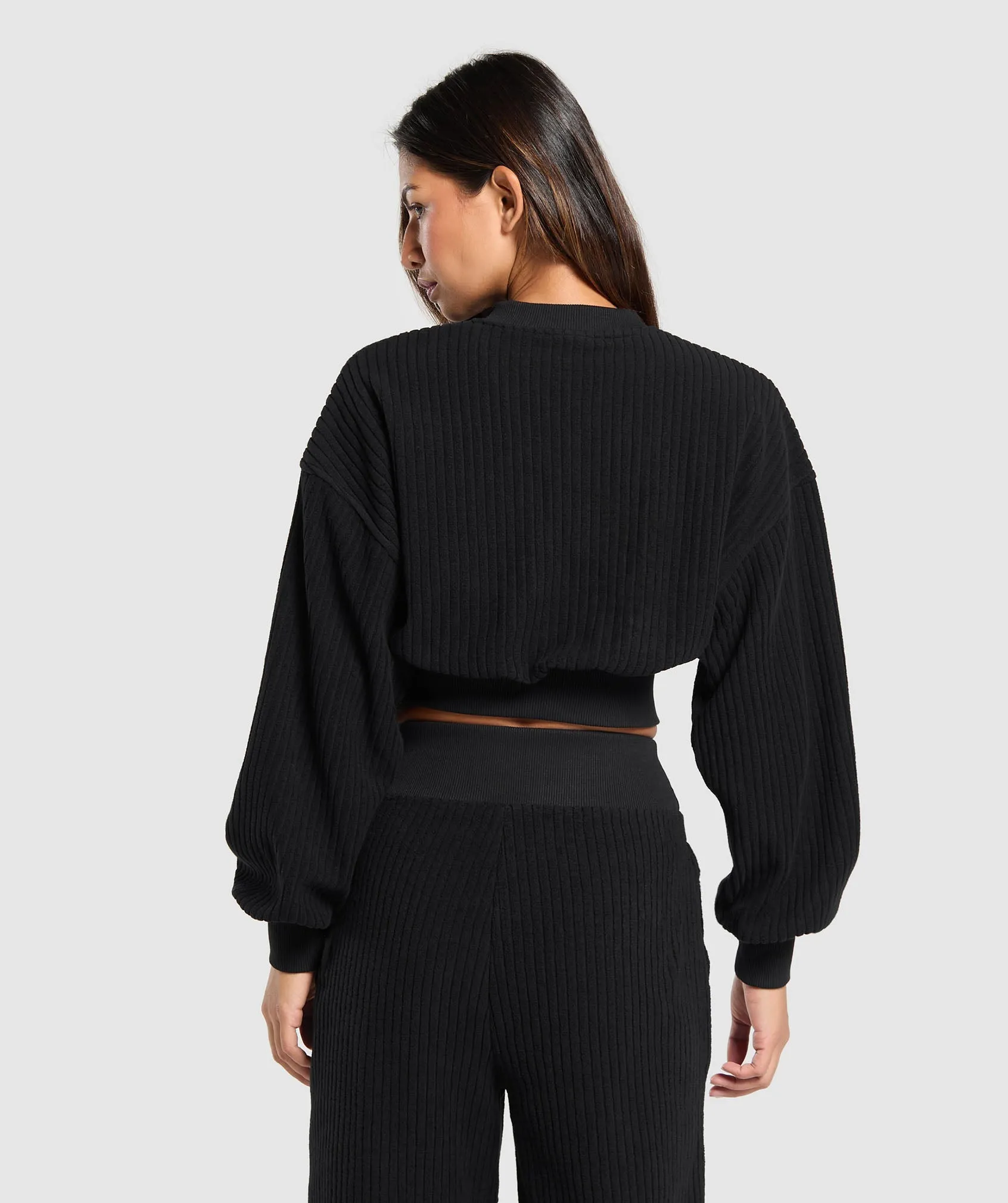 Gymshark Cropped Cord Sweater - Black sold by Gymshark product image thumbnail 4